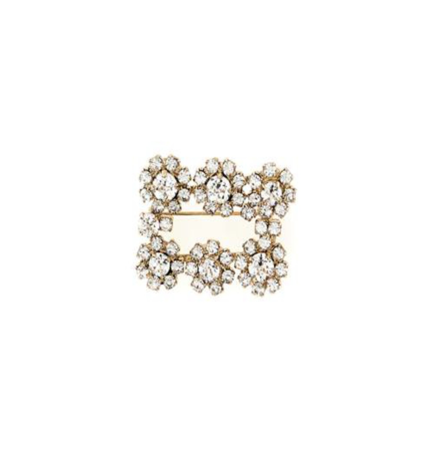 Flowere Strass淡金色花鑽別針。NT$13,000(迪生提供)