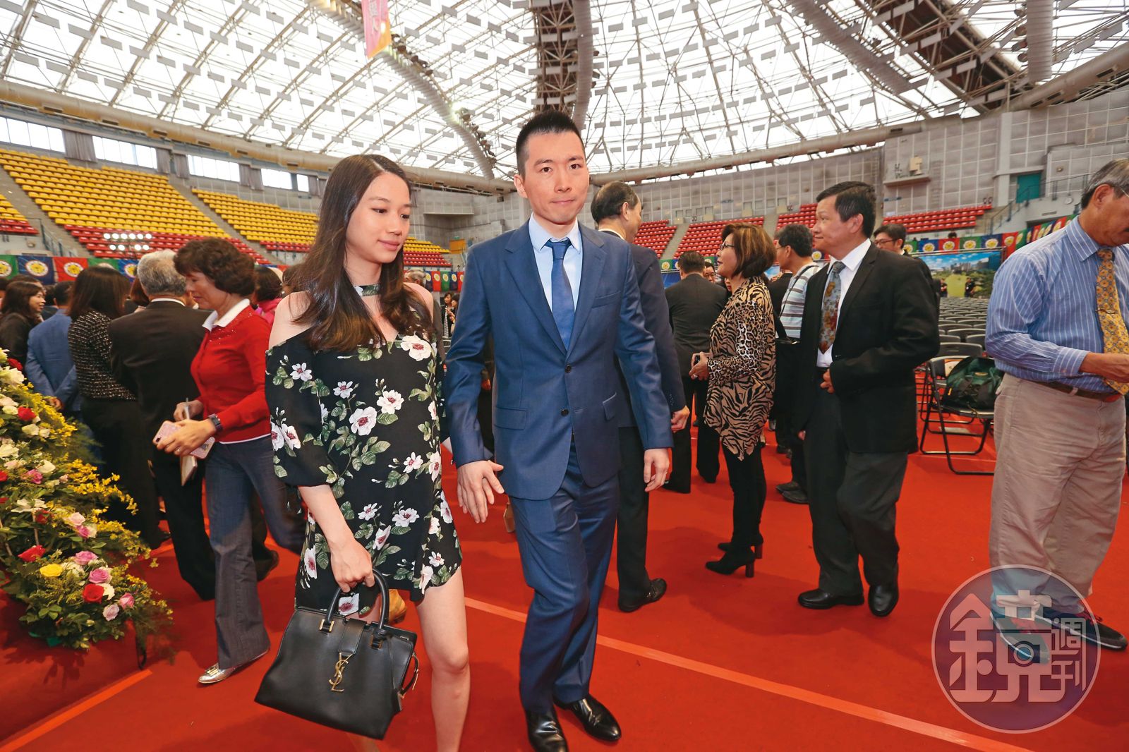 蔡明興獨子蔡承儒（右）目前事業重心多放在美國，結縭多年的妻子鄭舒秦（左）也隨同。