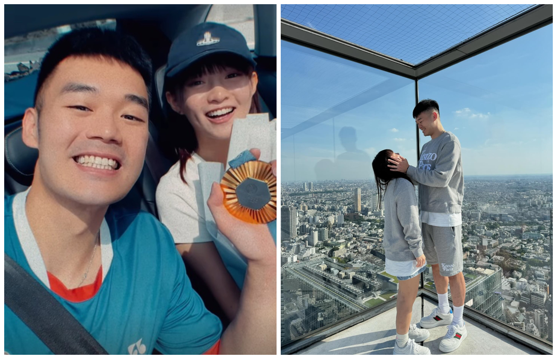 王齊麟與女友陳詩媛因巴黎奧運獲得關注。（翻攝王齊麟IG）