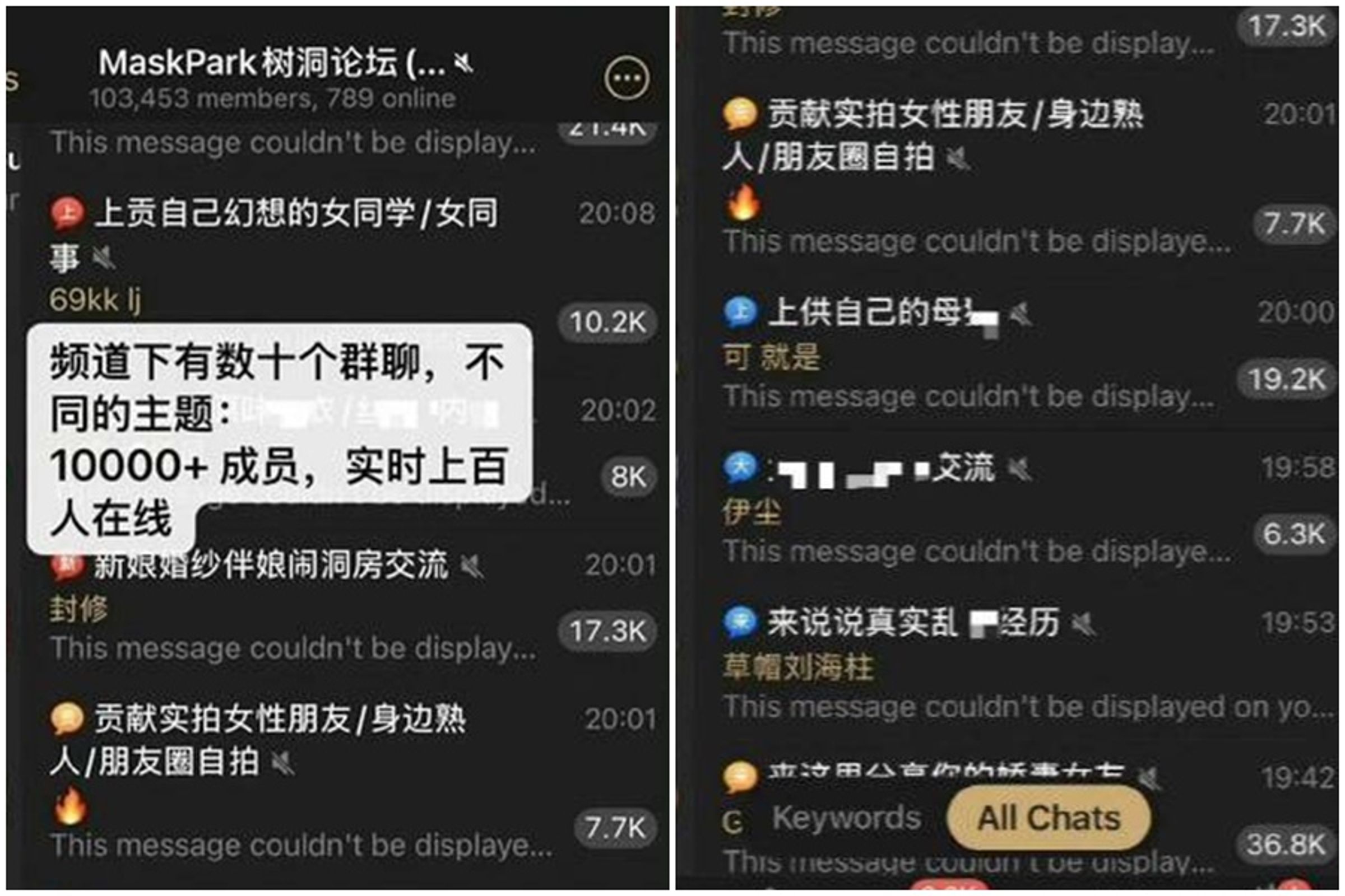 中國驚爆「N號房」事件，甚至還有人分享自稱性侵女兒的影片。（翻攝自X）