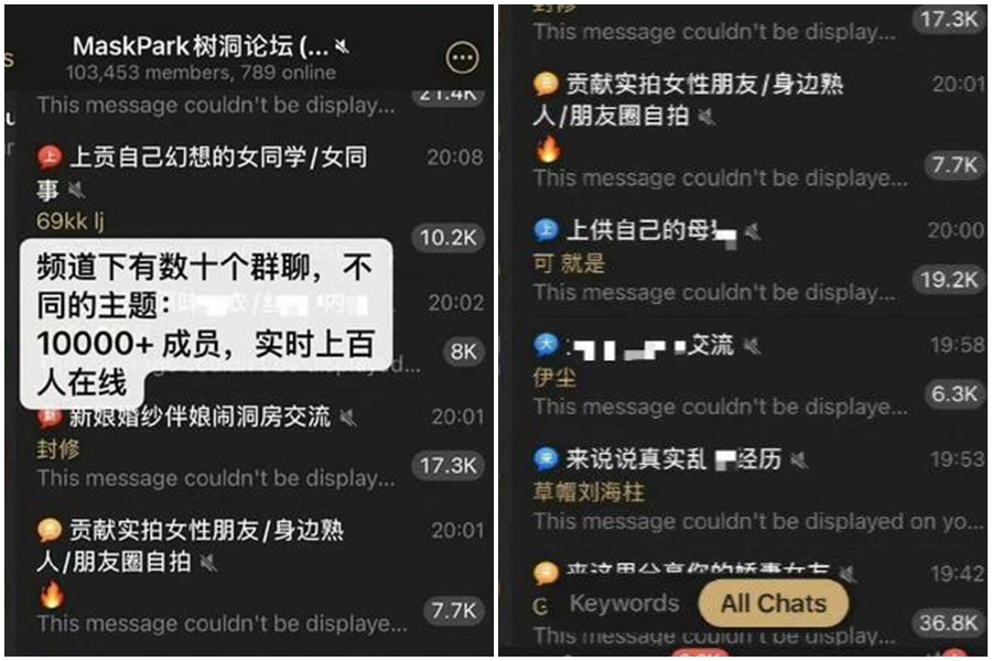 中國驚爆「N號房」事件，甚至還有人分享自稱性侵女兒的影片。（翻攝自X）