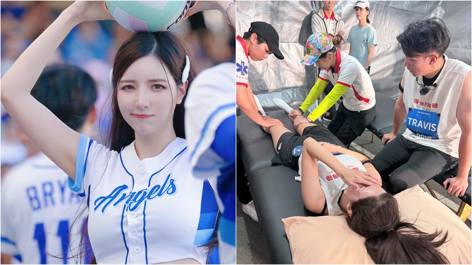南珉貞才扭傷未完全康復，參加運動競技實境節目又緊急去醫護站治療。（翻攝南珉貞Threads）