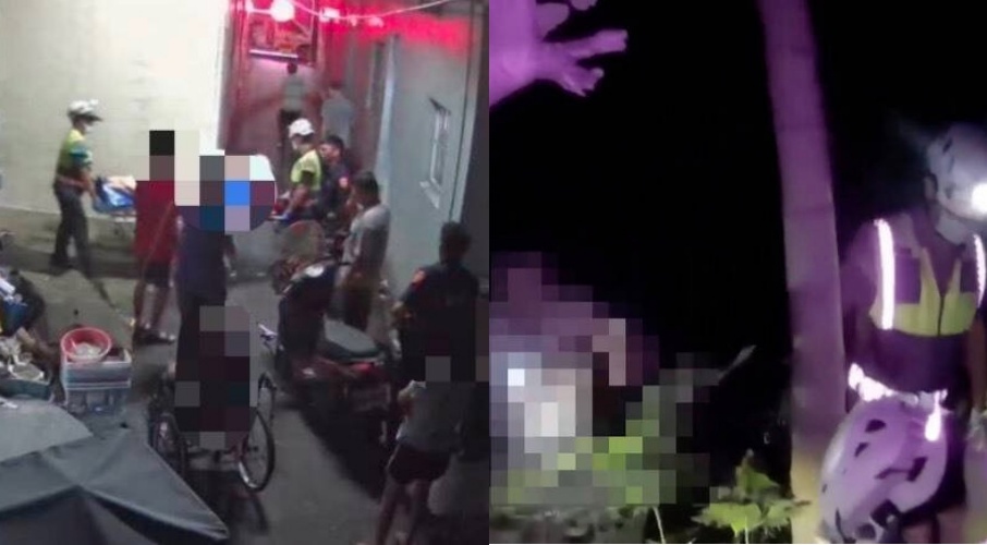 彰化縣二水鄉發生一起高齡長輩走失驚魂，鄭男透過遠端監視器發現老父親跌倒，警方到場才驚覺患有失智症的老婦人已受困草叢多時。（翻攝畫面）