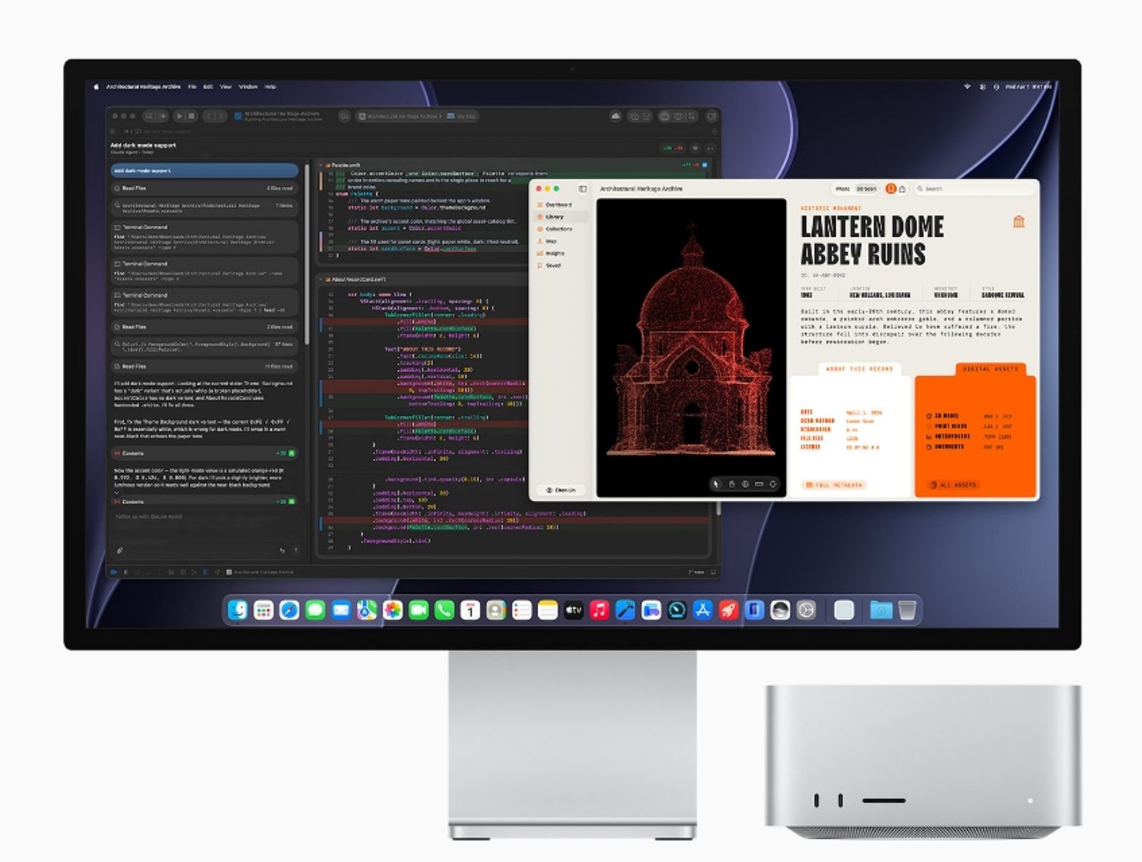 蘋果推出Mac Studio 512GB記憶體升級選項,若全部都選到最頂規要價105萬400元(不包含螢幕)。(翻攝自Apple官網)