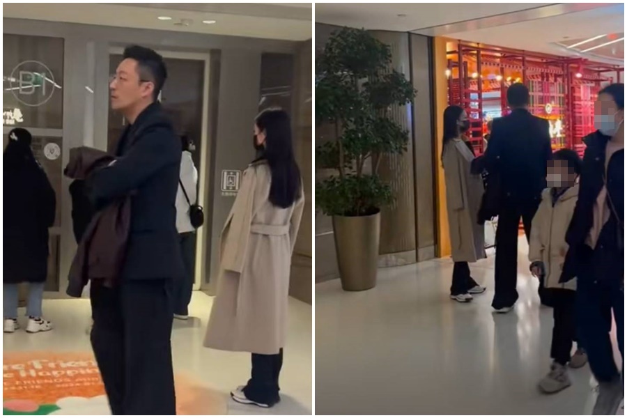 汪小菲24日平安夜在北京被網友直擊和一位高挑女子現身百貨公司。（翻攝自微博）