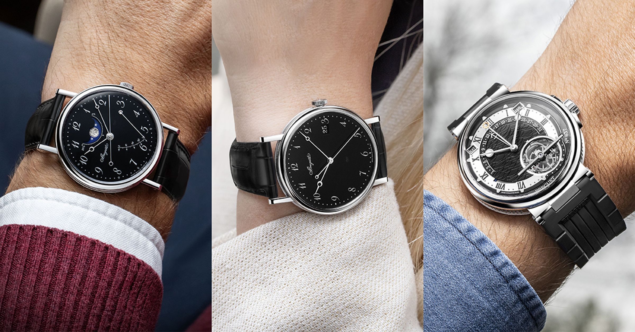 Breguet 寶璣品牌經典系列 Classique 與 Marine將黑色演繹出不同的低奢品味。