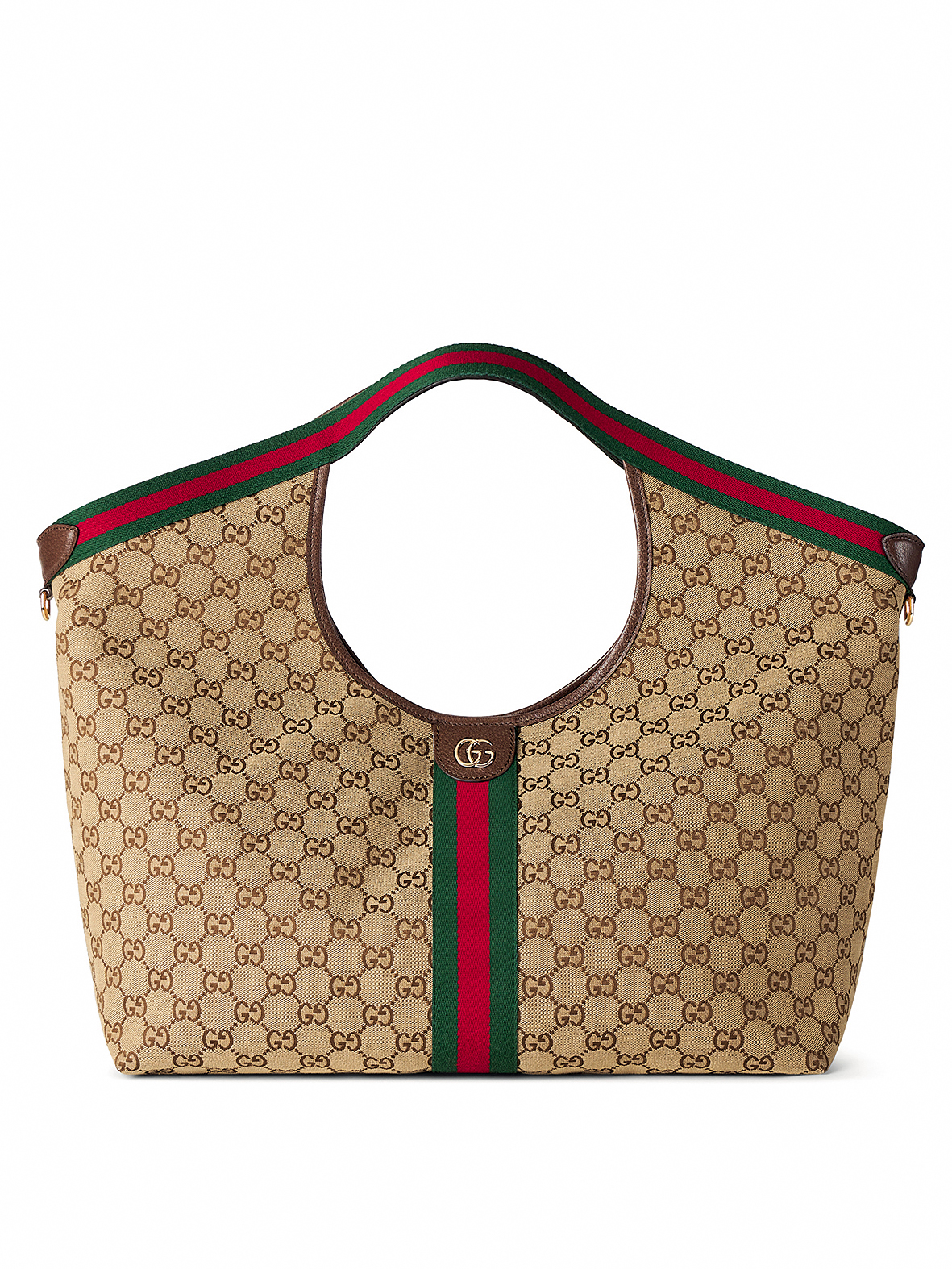 Giglio卡其色GG帆布大尺寸托特包 NT$72,500。（GUCCI提供）