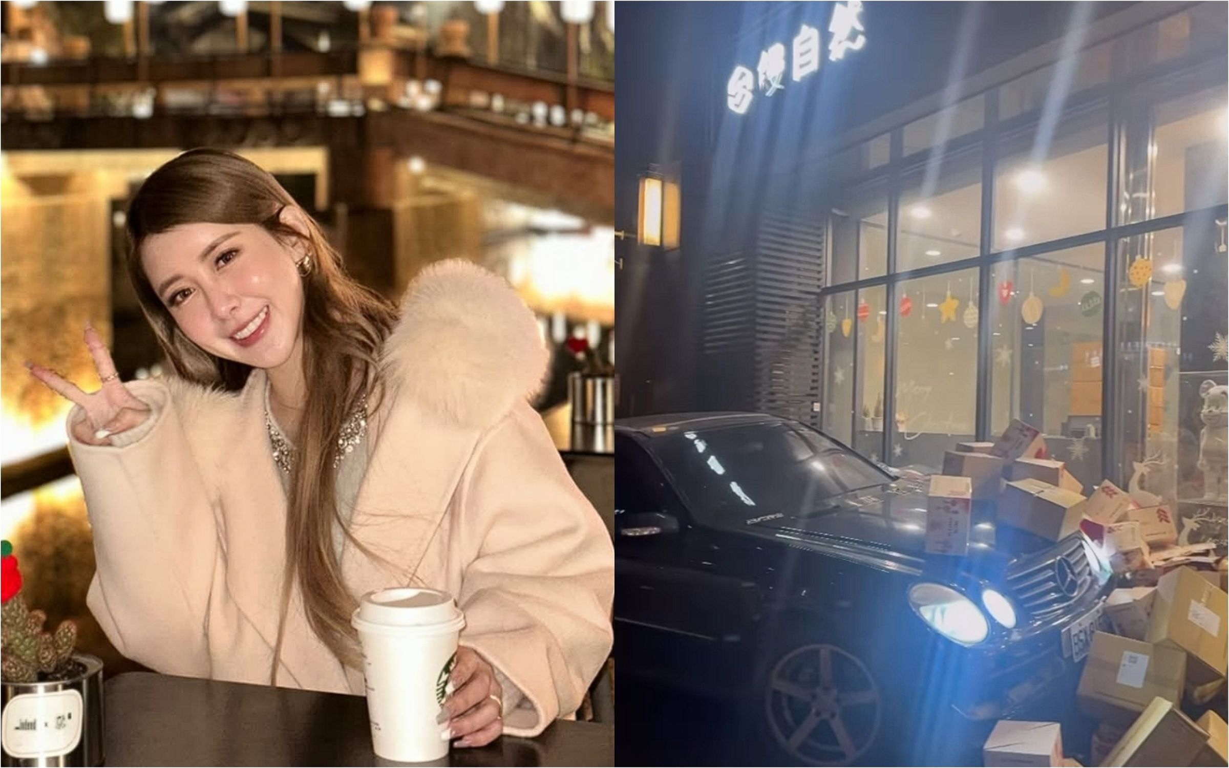 饅頭媽在台中南屯的店面19日晚間遭人開車衝撞。（翻攝自饅頭媽Instagram）