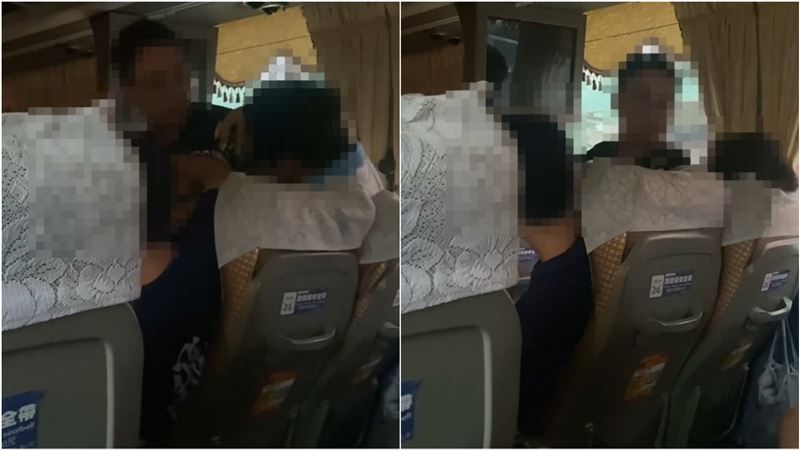 雲林縣虎尾高中專車爆司機失控毆打學生的暴力事件，Threads瘋傳事發影片。（翻攝自Threads）