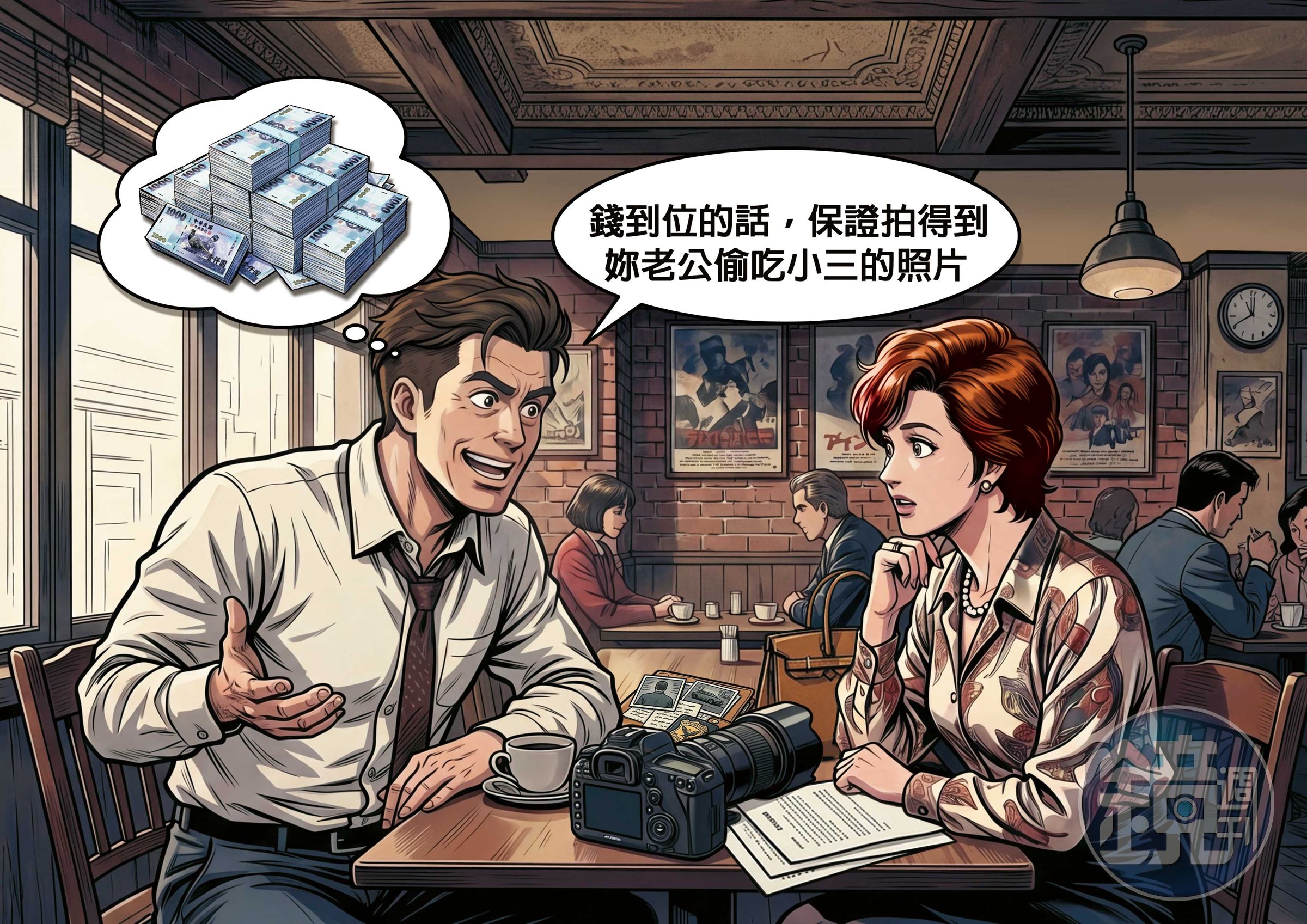 知名徵信高雄分部遭控利用話術坑騙委託人,收取鉅額費用。(AI繪圖magnific生成,本刊美術組後製)