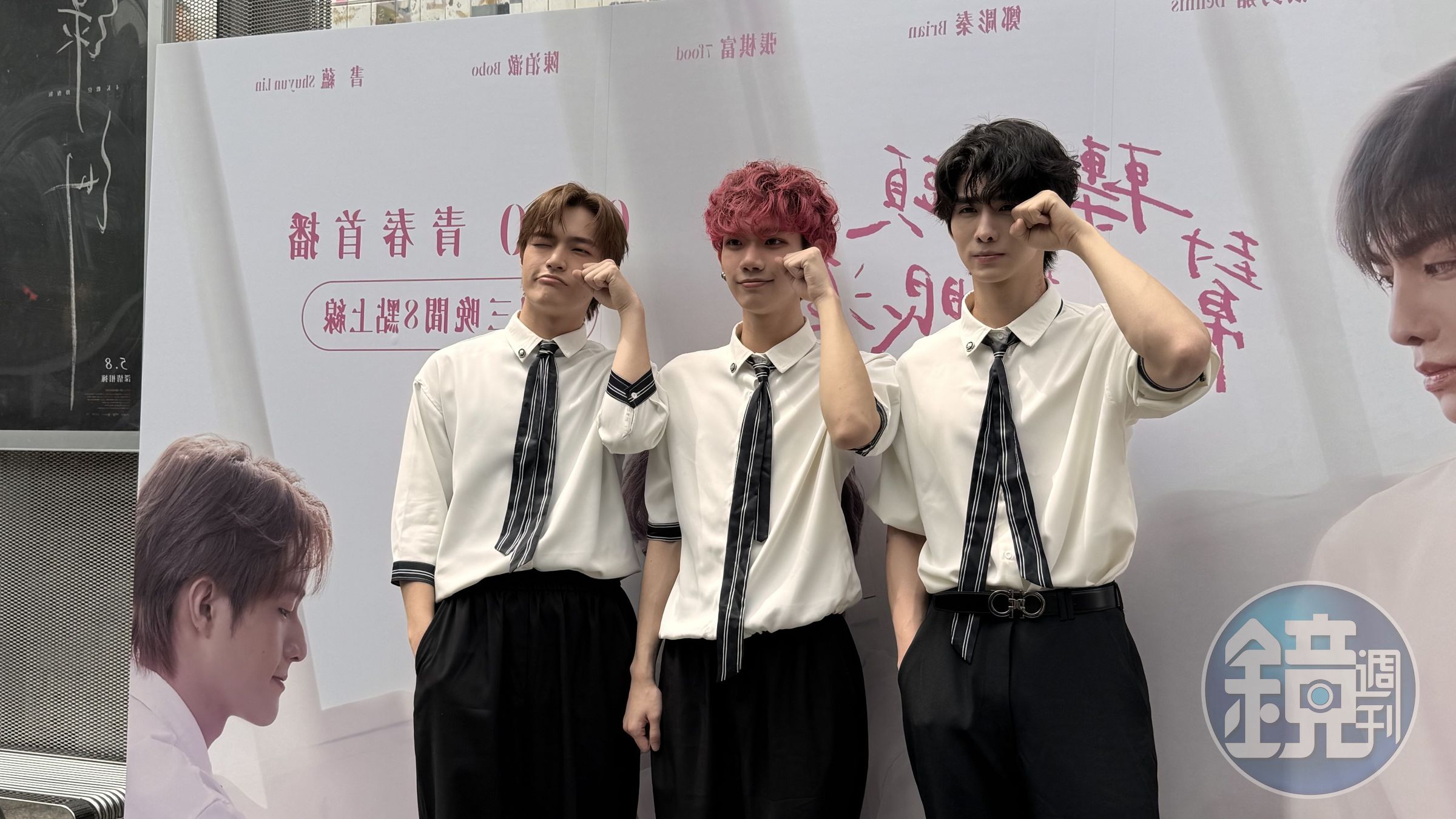 禾雁凱(左)、張鈞嘉和鄭彫秦直說拍攝實壓力大。葉婉如攝