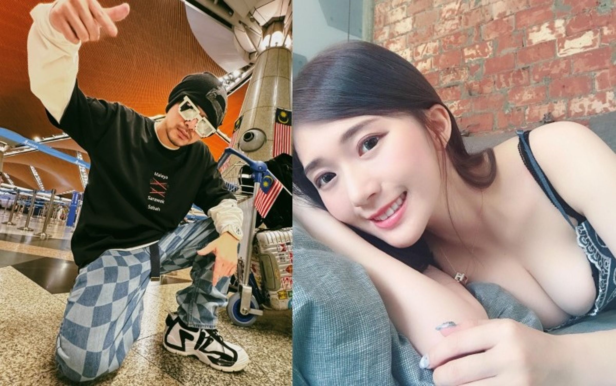 黃明志（左）哀嘆人生谷底仍遭謝薇安（右）質疑。（翻攝自臉書/Namewee 黃明志、謝薇安 - Vivian）