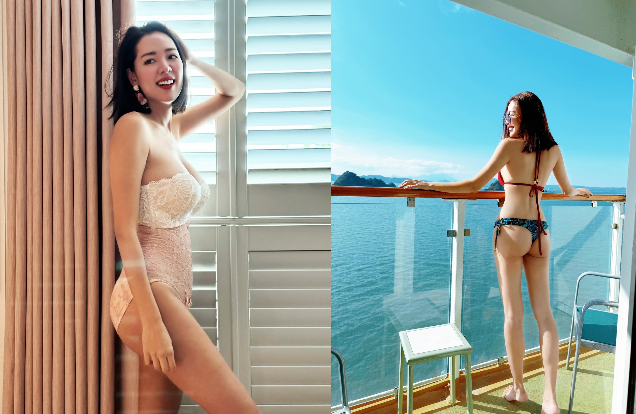 劉伊心去日本旅遊，曬出比基尼美照寵粉。（翻攝IG@e_heart、劉伊心臉書）