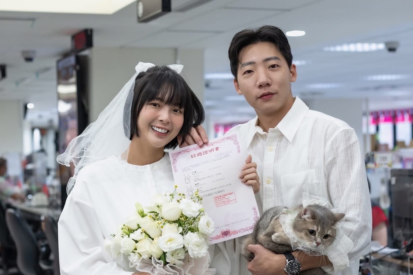 黃沐妍(小豬)10月中旬登記結婚,隨後大方承認已懷孕。(翻攝自黃沐妍臉書)