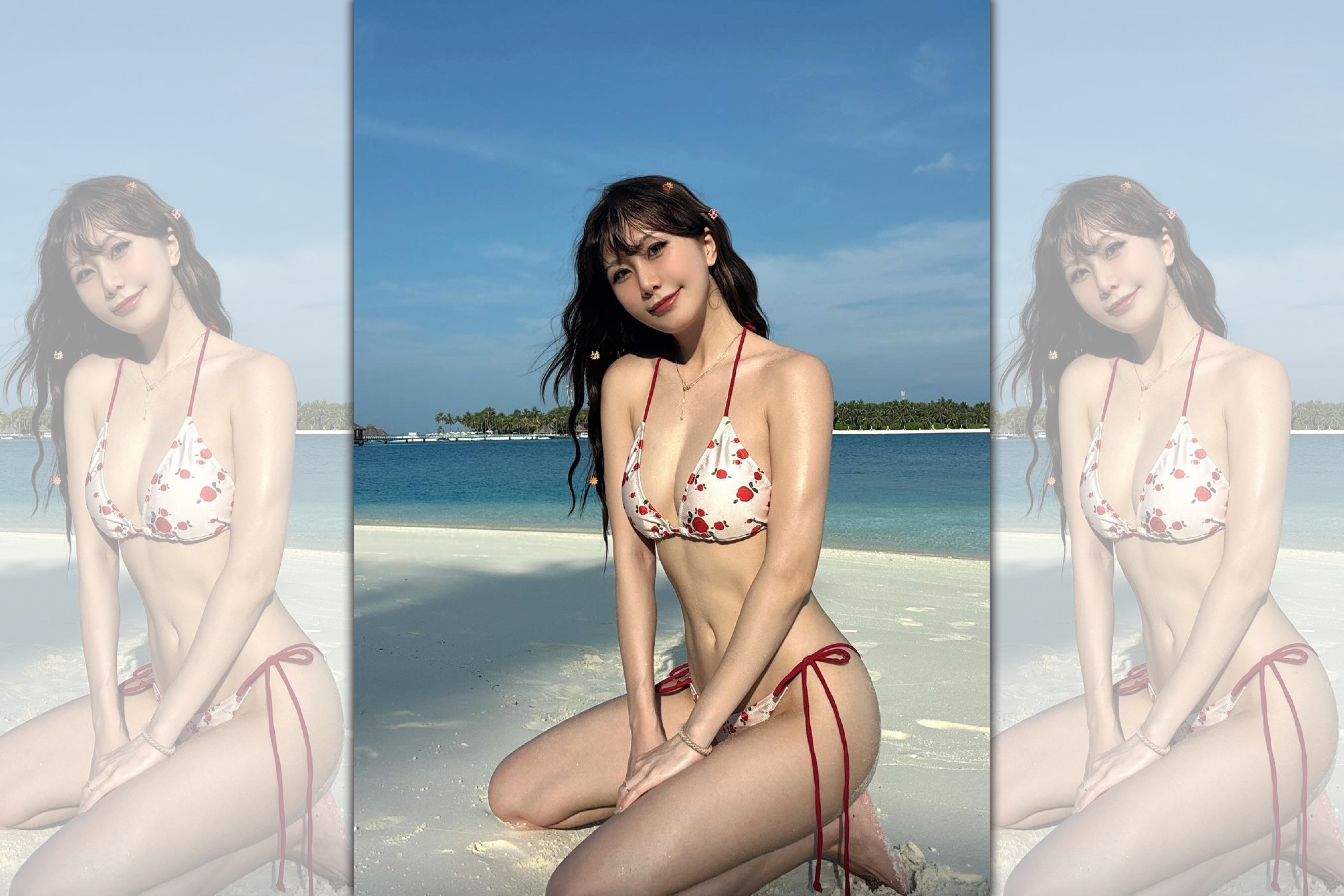 妮婭曬出比基尼辣照。（翻攝自妮婭IG）