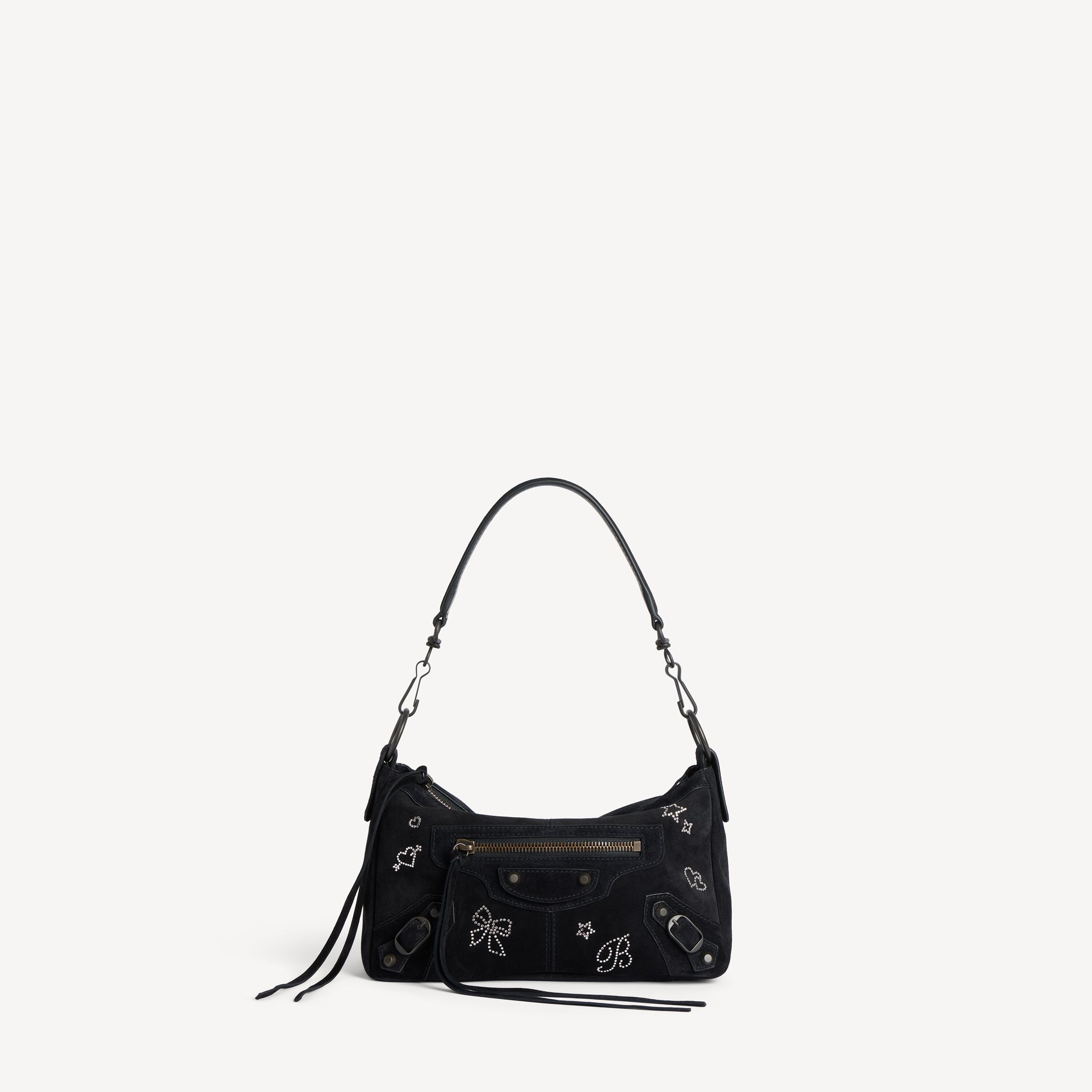 限量款黑色麂皮Le City機車包。NT$72,500（ BALENCIAGA提供）