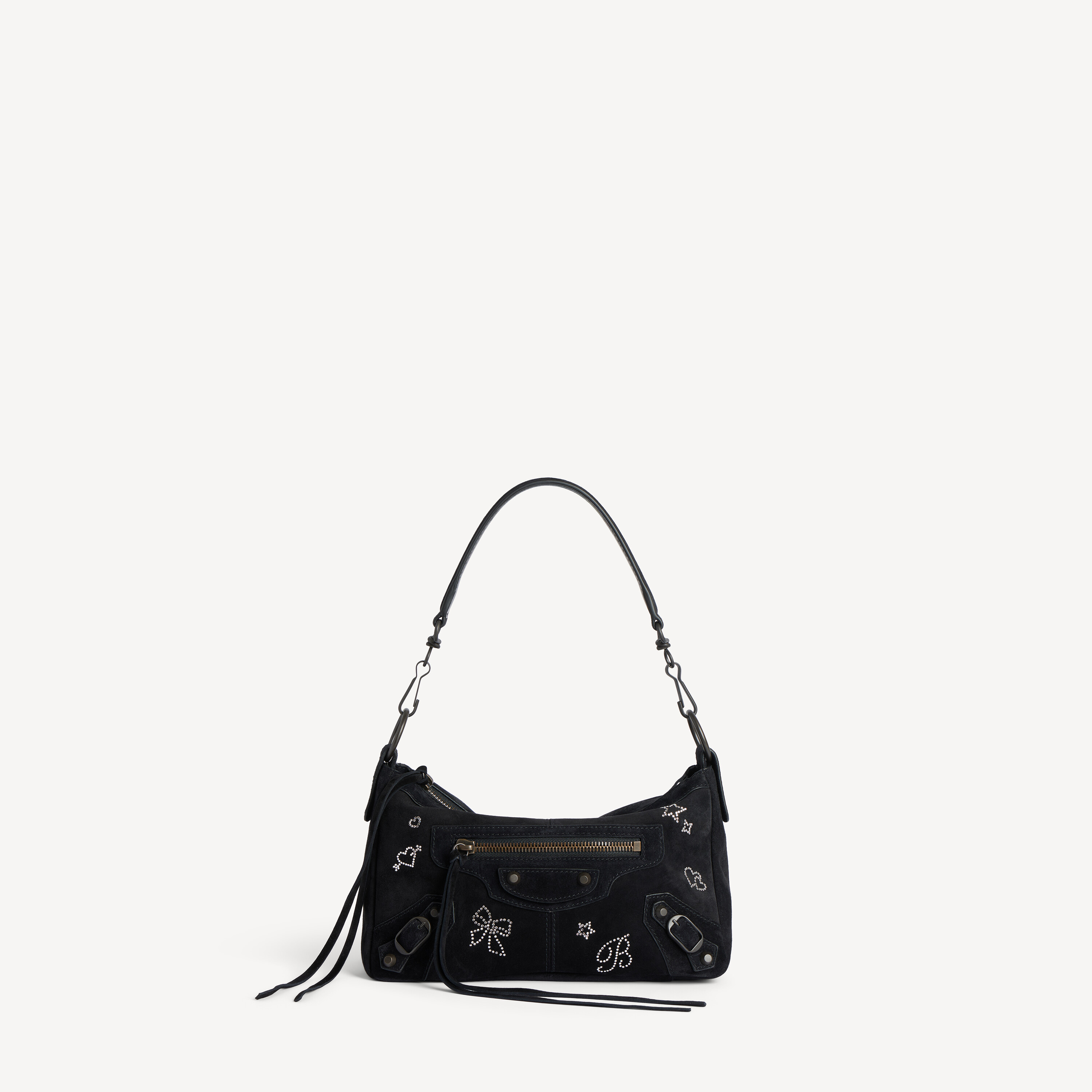 限量款黑色麂皮Le City機車包。NT$72,500（ BALENCIAGA提供）