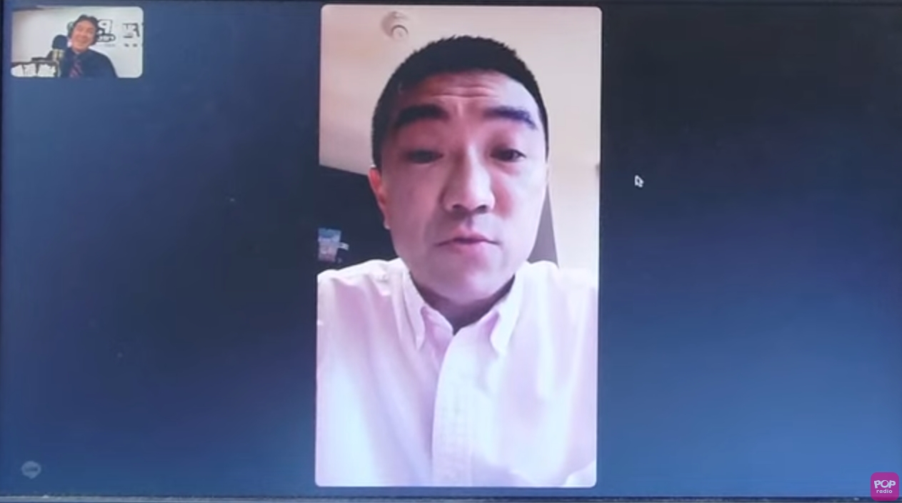 謝國樑呼籲市民出來投下不同意票，阻止大罷免浪潮發生。（翻攝自YouTube＠POP Radio聯播網 官方頻道）