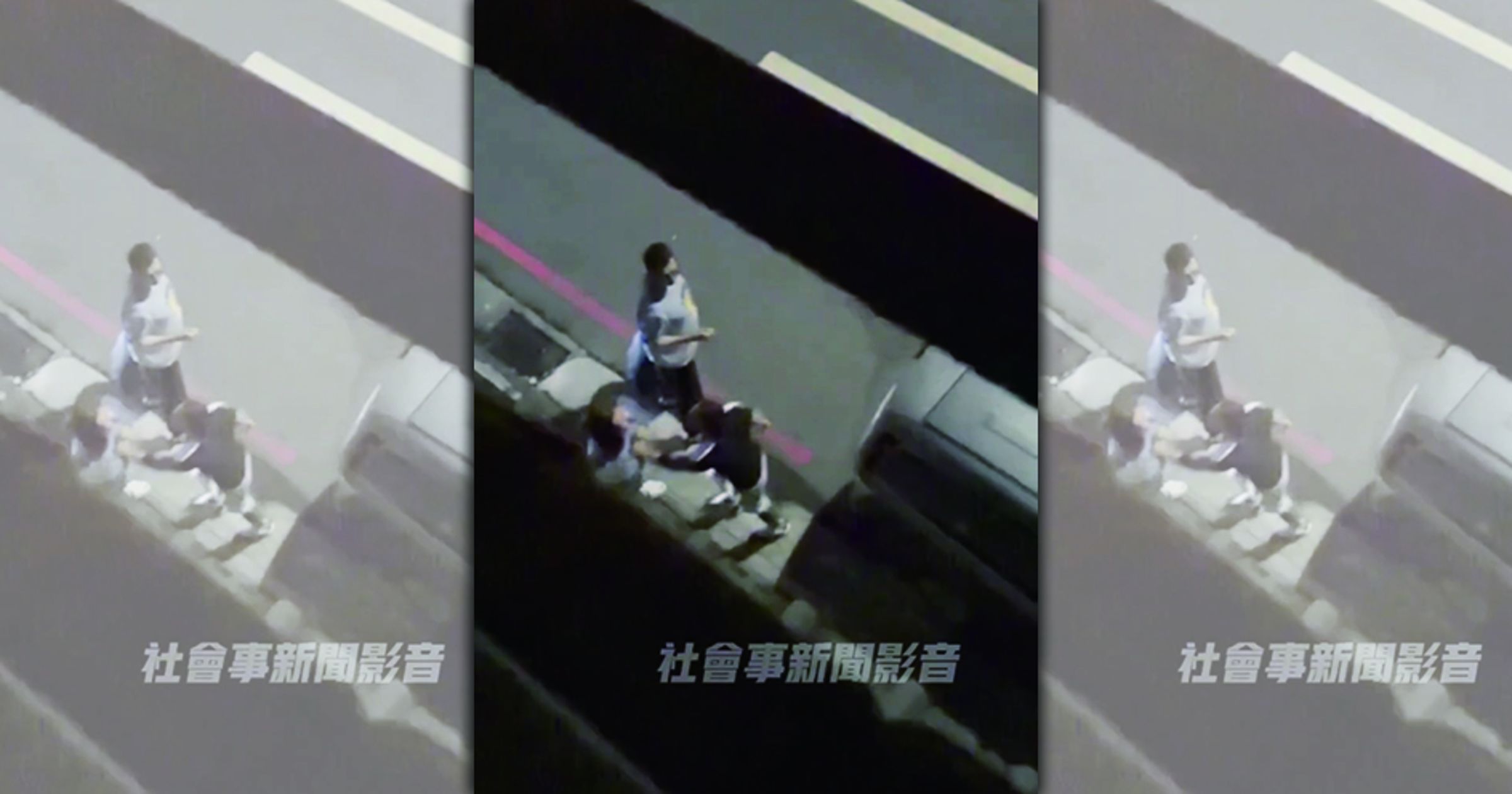 今凌晨侯男在自家一樓與載送他回家的前女友大聲爭執。 （翻攝畫面）