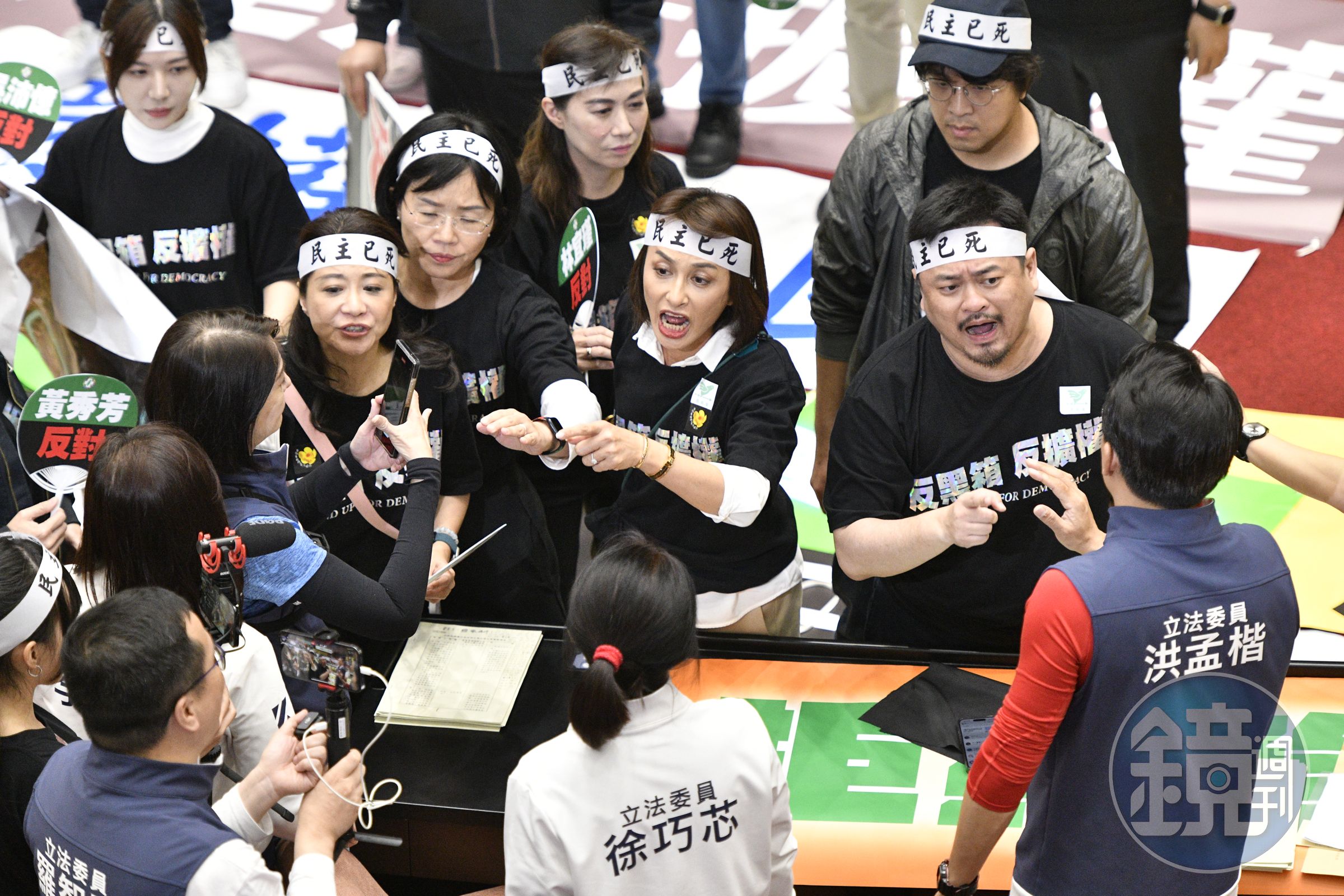 陳玉珍與邱議瑩因《再生醫療法》大吵，結果演變成藍綠立委群鬥戰。