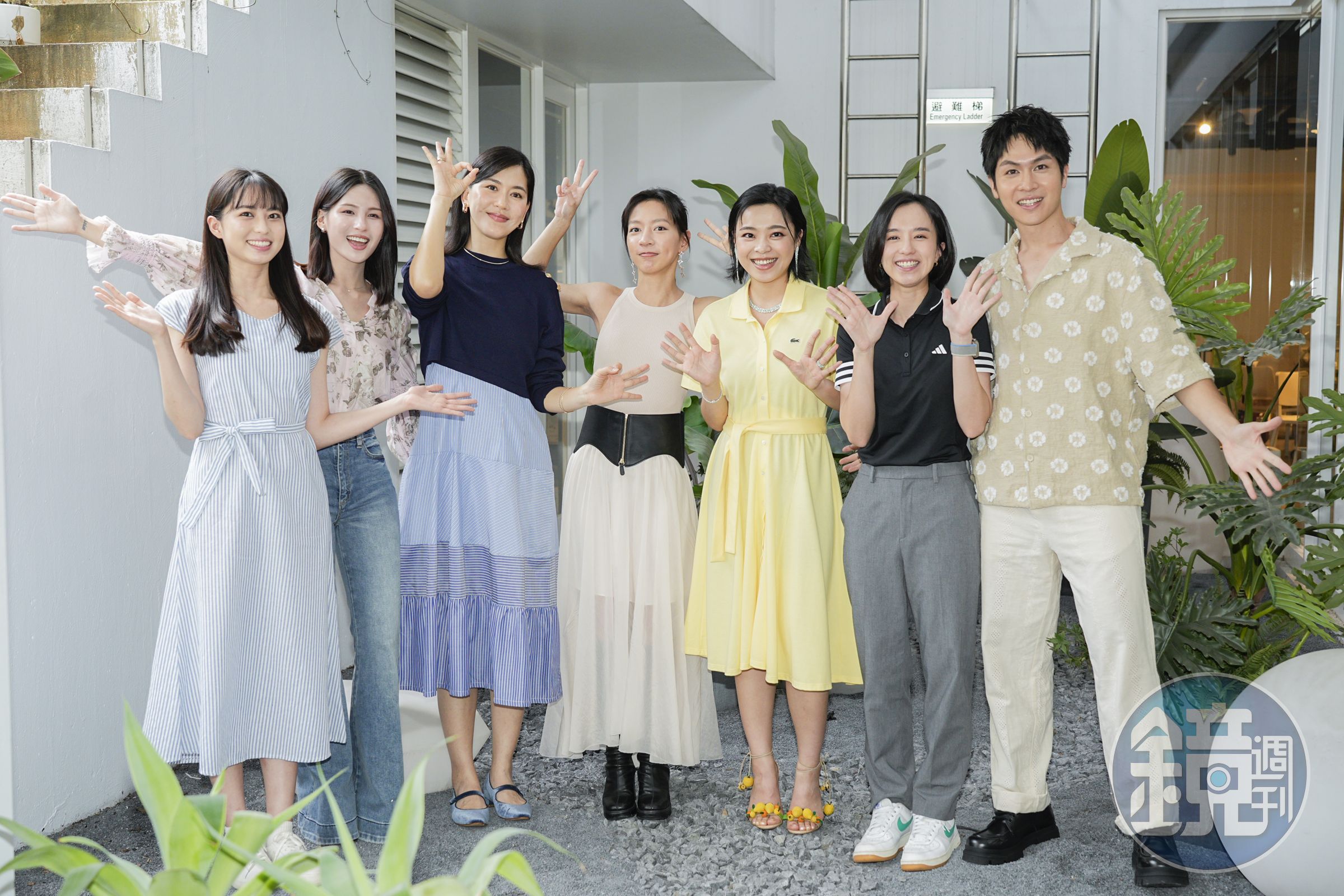 林巧媛、林亭莉、張家慧、陳妤、李夢苡樺、徐愷伶、林孫煜豪出席大愛劇《假日到山裏來看你》媒體茶敘。