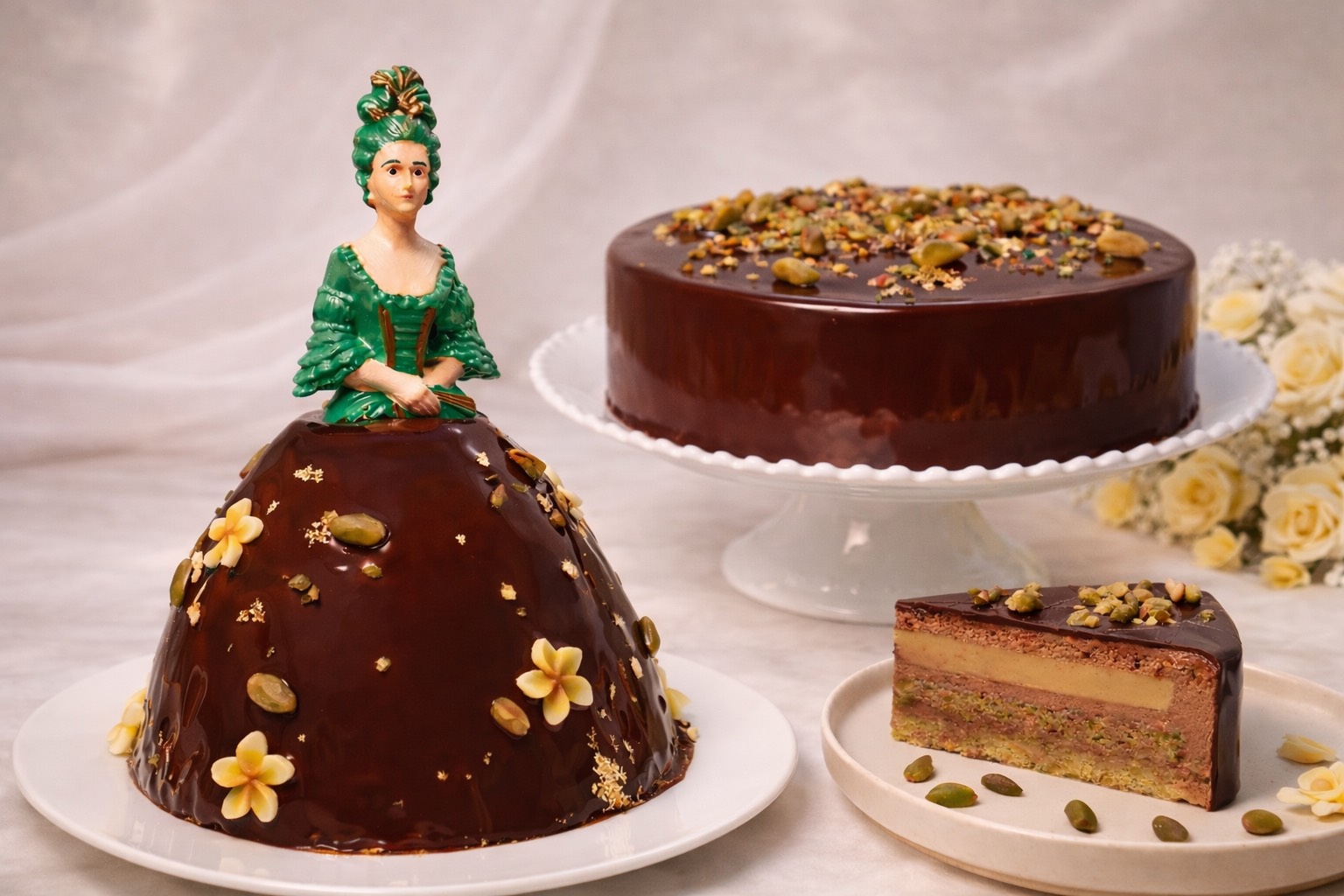 台北晶華酒店推出杜拜巧克力口味侯爵夫人母親節蛋糕，一推出就掀起話題。（台北晶華酒店提供）