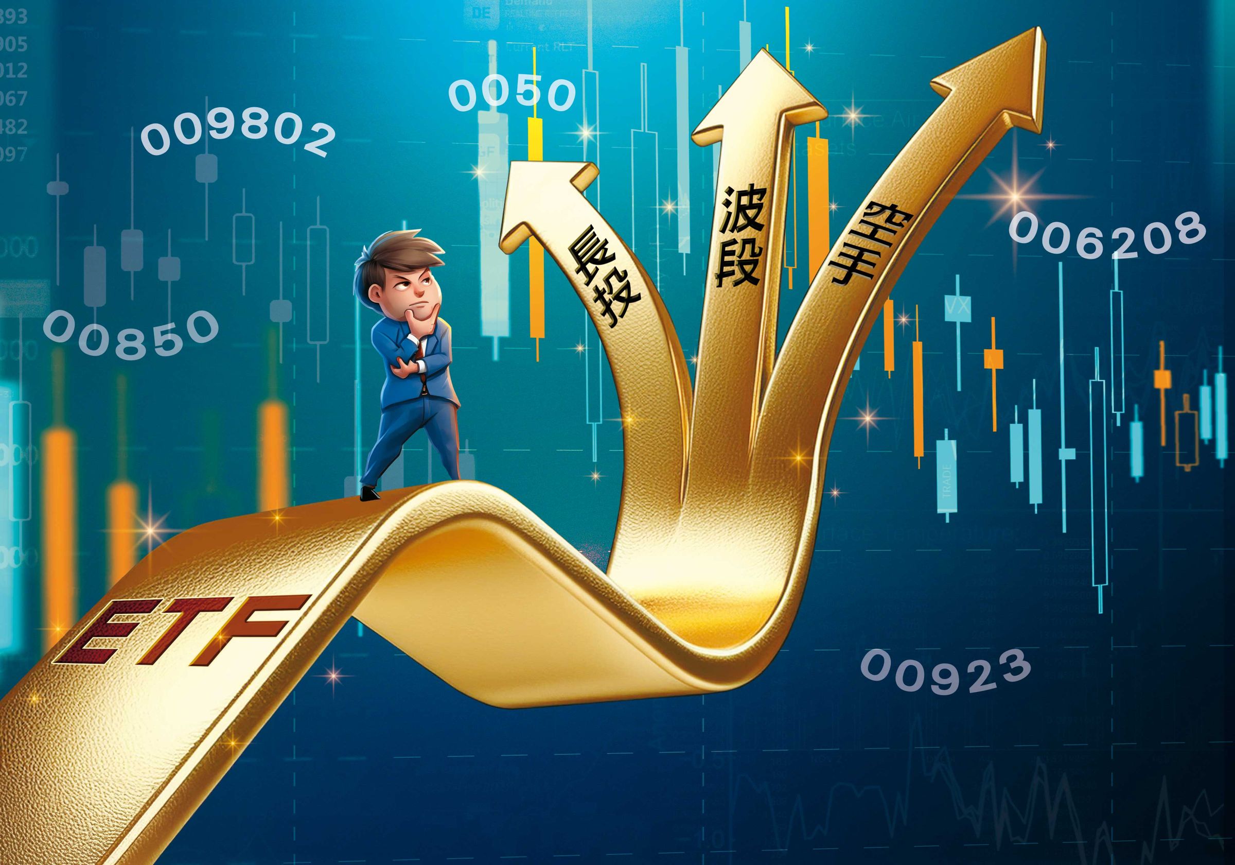 投資風向轉變，市值型ETF成台股焦點，達人傳授3策略因應蛇年大波動。（AI繪圖Adobe Firefly生成，本刊美術組後製）