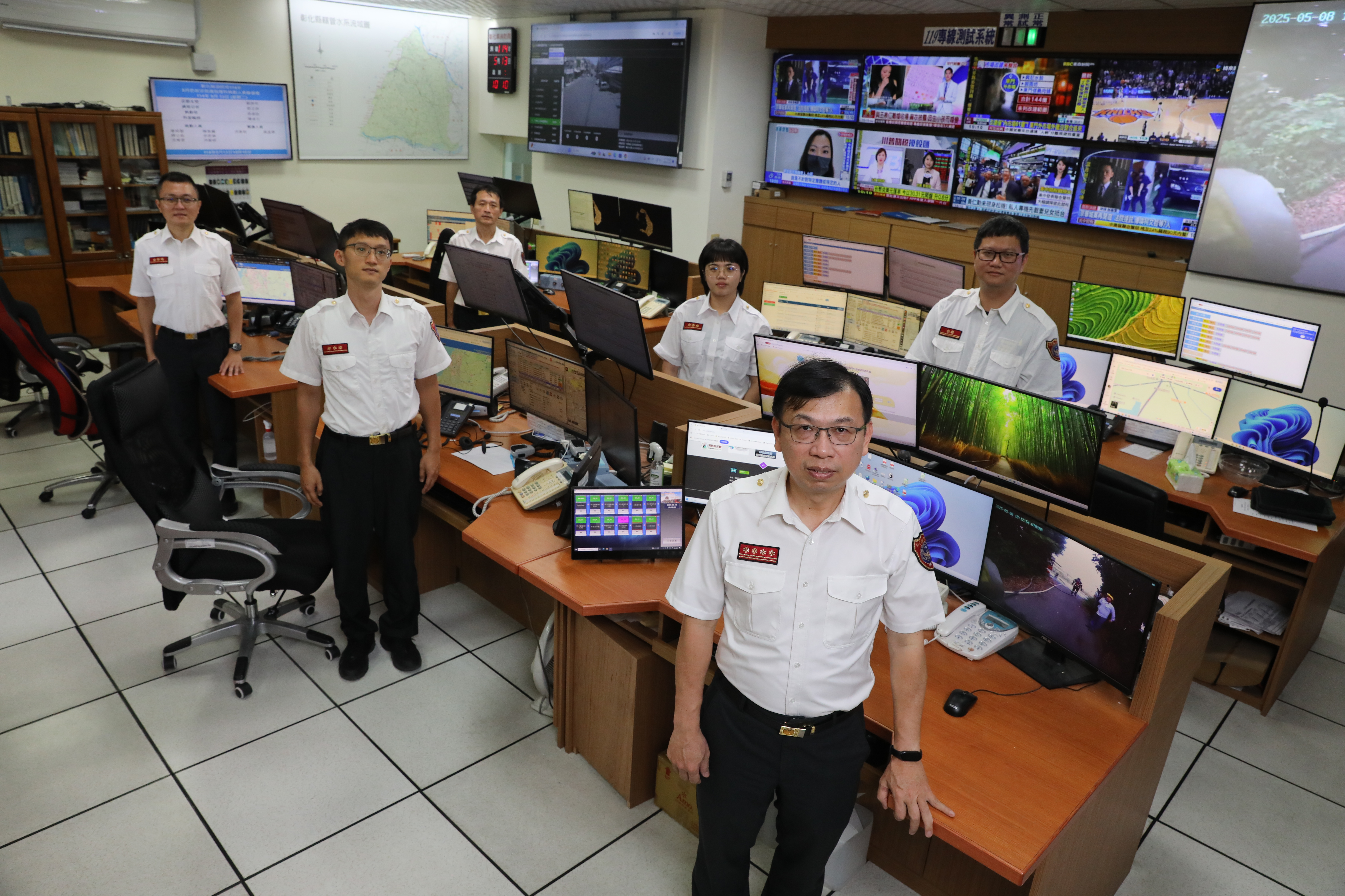 消防局導入AI科技，大幅提升119指揮中心團隊工作效益。（攝影／嚴鎮坤）