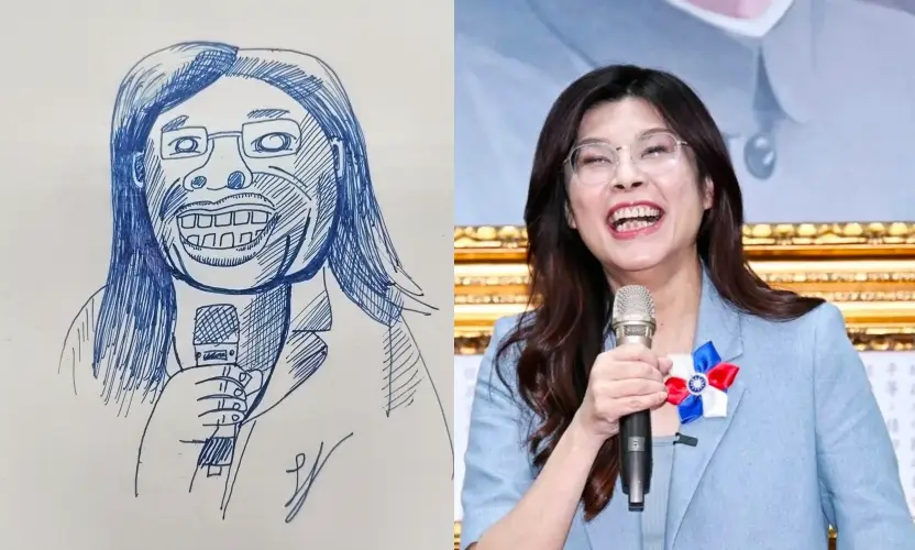 一名高中生在社群平台分享KUSO風格政治人物哏圖，引發網友熱議，也吸引多位政治人物相關支持者討論。（翻攝自threads／wayne._.people）