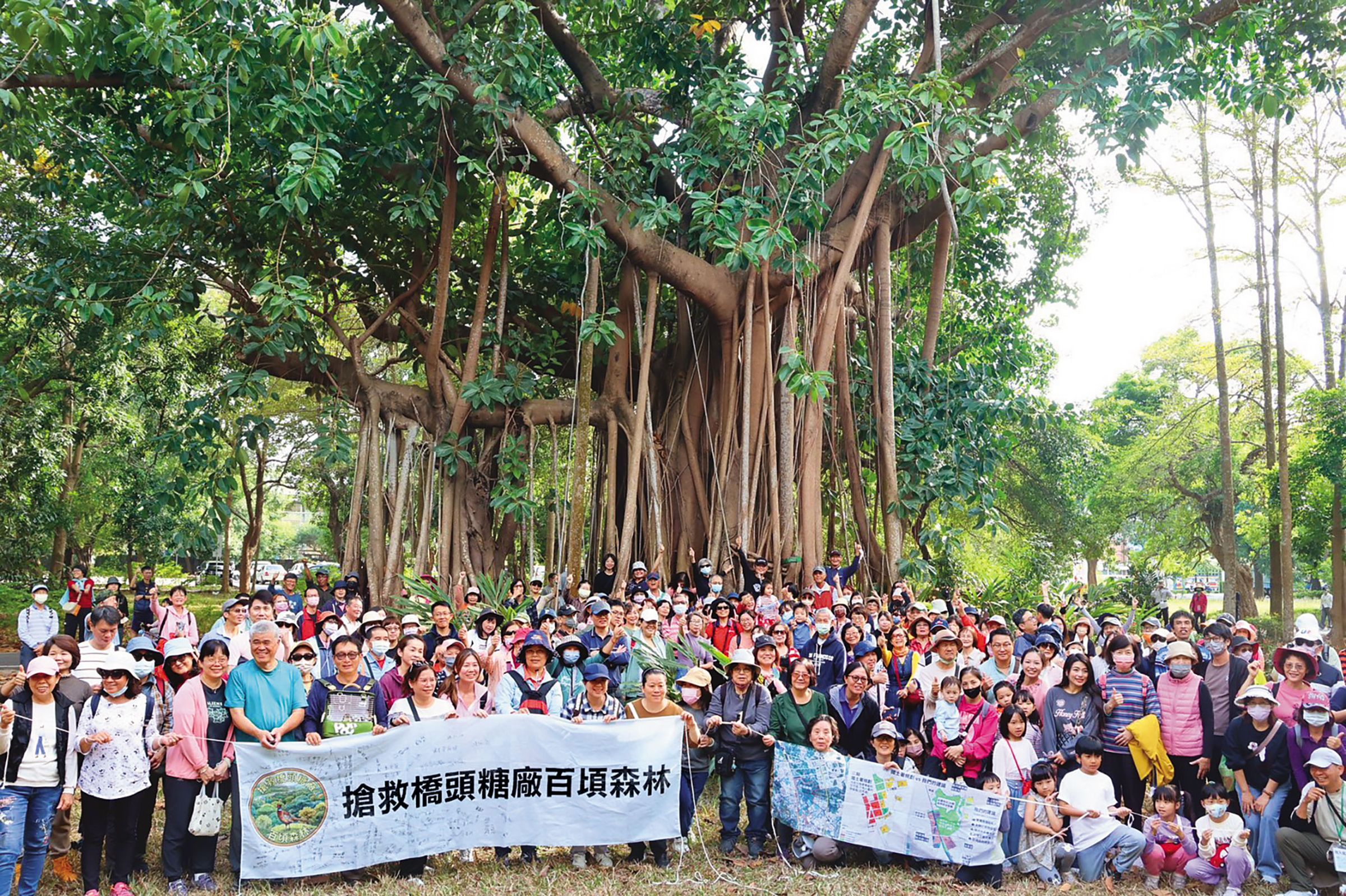 城市森林協會發起「搶救糖廠百頃森林」活動,希望擋下新市鎮開發案。(讀者提供)