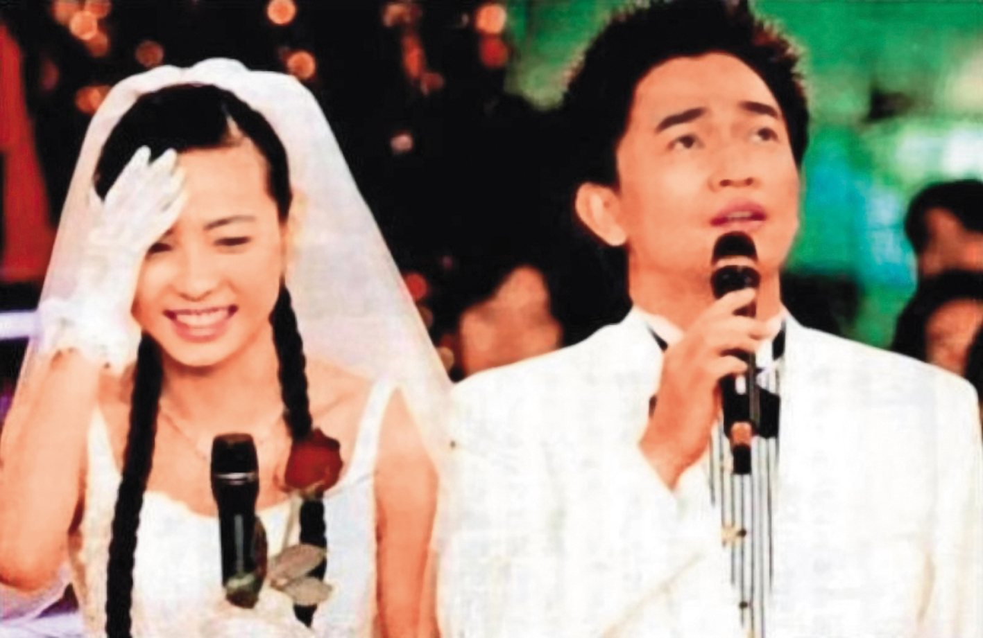 當年吳宗憲（右）隱瞞已婚身分，和陳孝萱（左）公開交往，導致女方成為不知情的小三。（翻攝自台視）