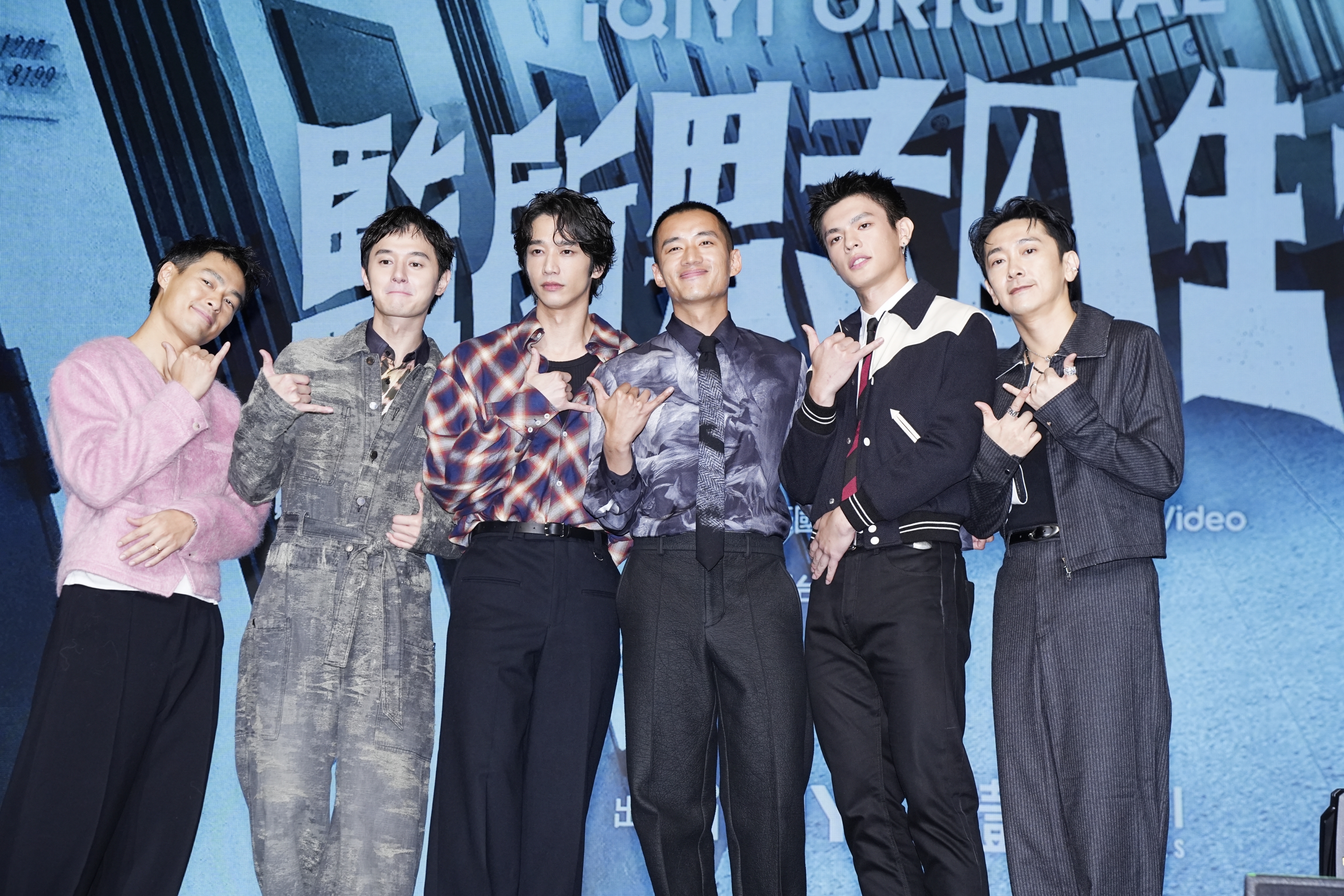 監所男子囚生記》主要演員，左起為楊祐寧、張軒睿、劉以豪、陳澤耀、邱以太、施名帥。