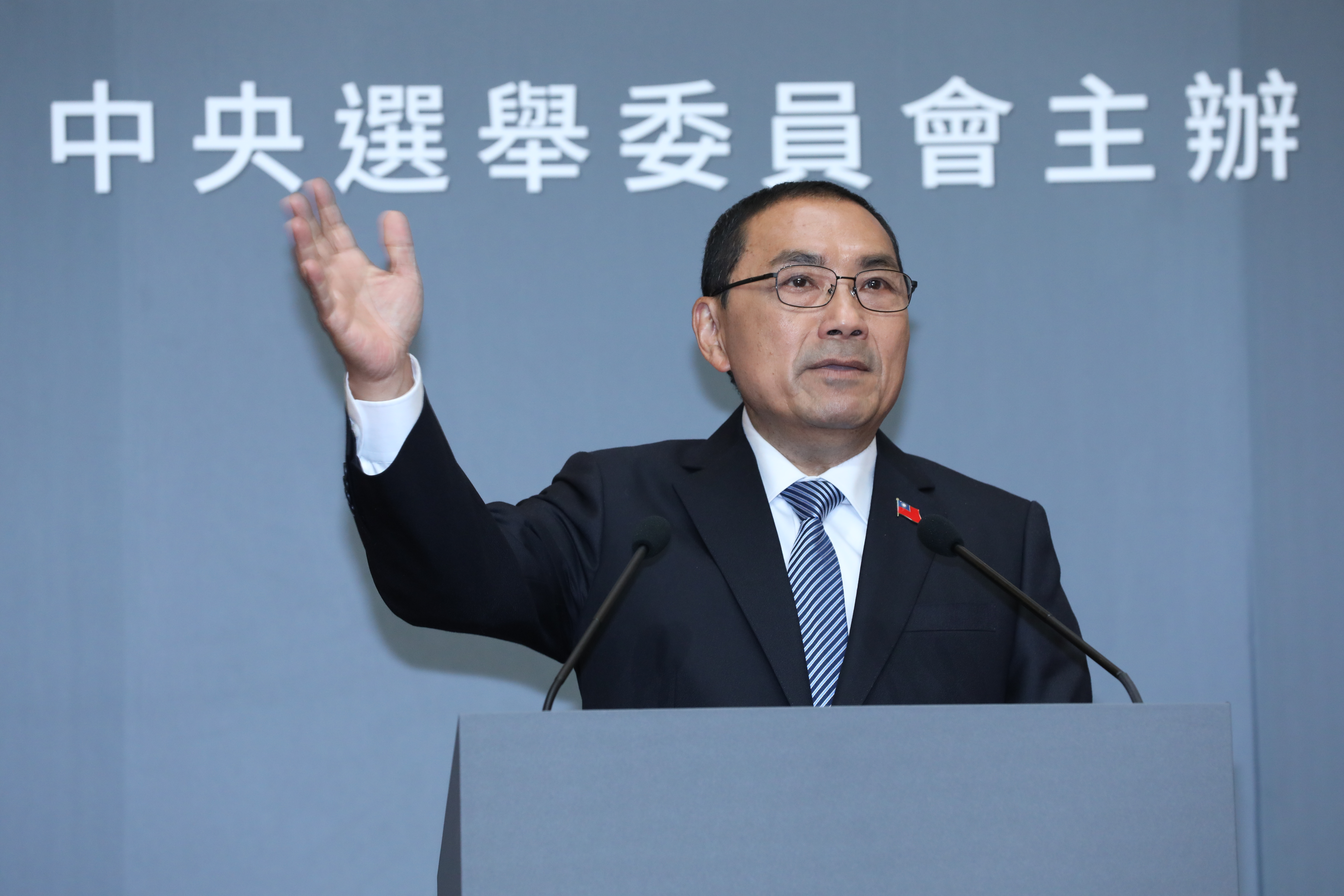 前國民黨中常委姚江臨發起全國近120個工會進行連署，表達對總統候選人侯友宜（見圖）的支持。