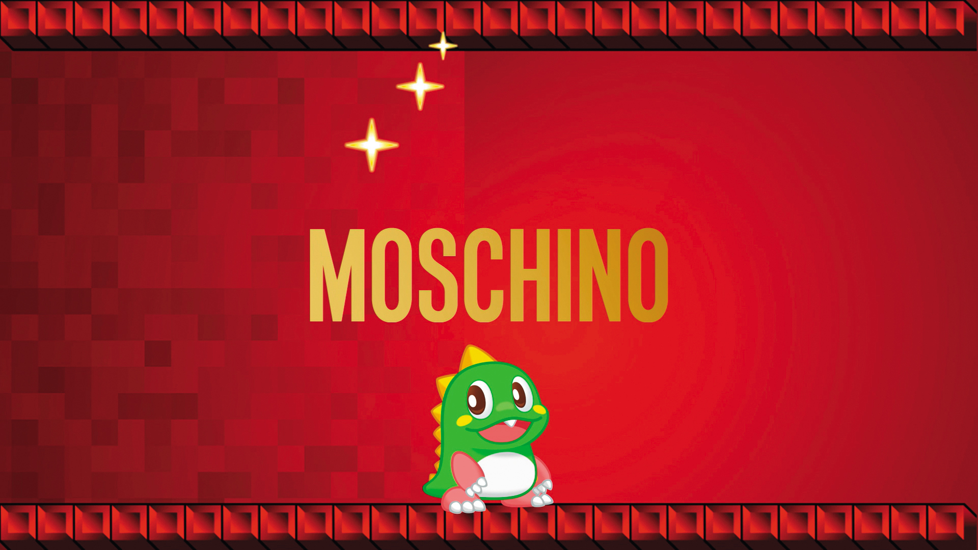 MOSCHINO找來經典的街機遊戲「泡泡龍」推出農曆新年膠囊系列。(藍鐘提供)