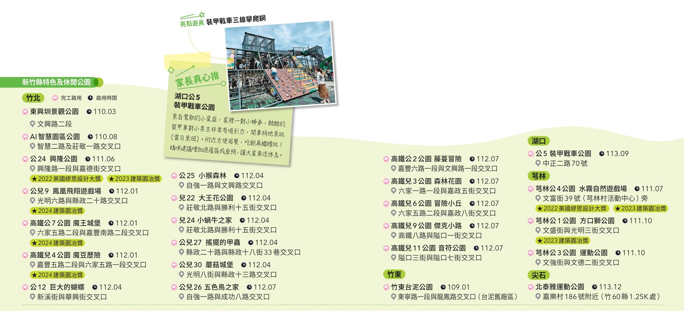 新竹縣特色及休閒公園。