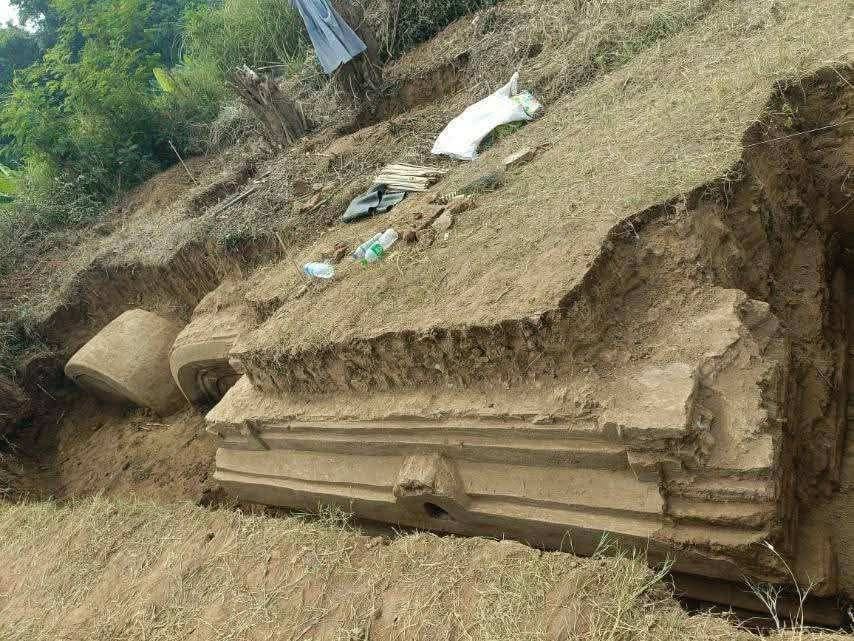 緬甸強震意外震出康邦王朝時期的皇家水上行宮遺址。（翻攝X@RjNol）