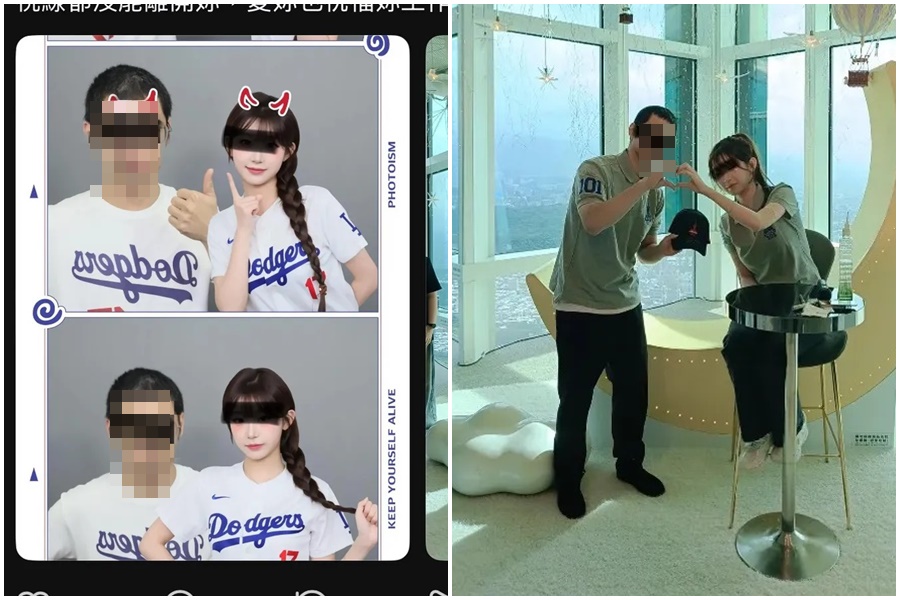 一名男網友日前在Threads社群上發文，張貼多張與李珠珢「合成的合照」，並幻想故事情節。（翻攝自Threads）