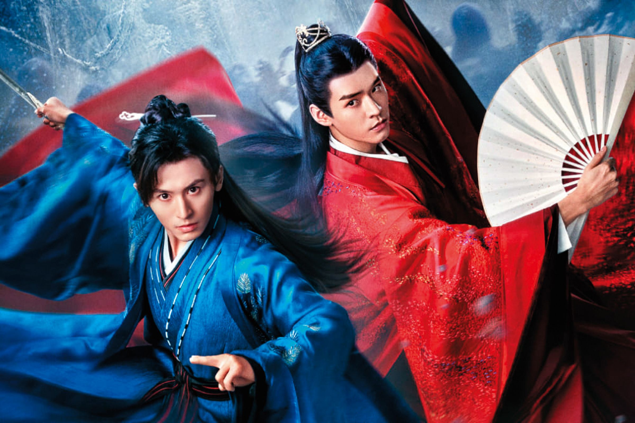 張哲瀚(左)出道14年,終於靠與龔俊(右)合作的《山河令》走紅,怎知紅了4個月即被封殺。