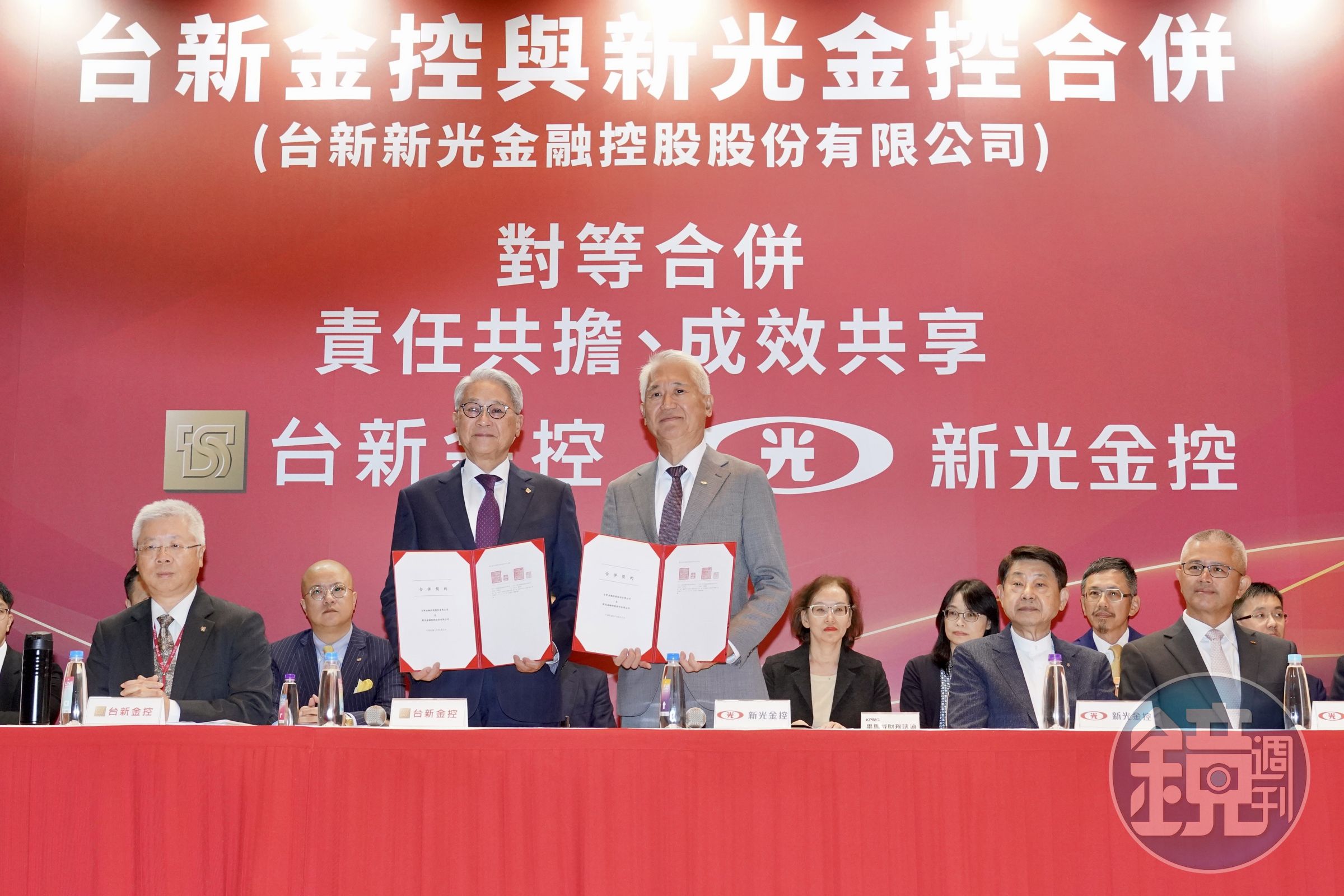 新光金與台新金昨晚宣布合併，以1股新光金普通股換0.6022股台新金股票。