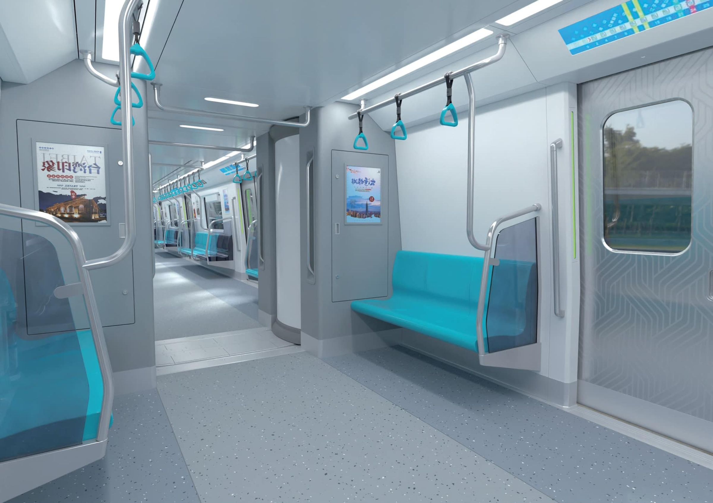 「韓國樂鐵電聯車」內裝感覺十分寬敞。(翻攝自台北捷運 Metro Taipei臉書)