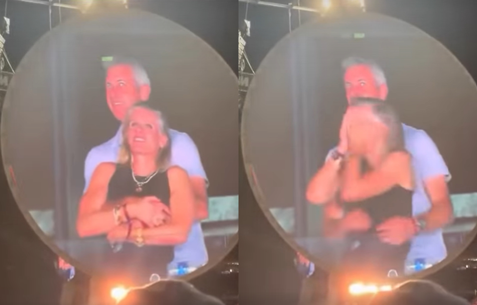 美國新創公司CEO與小三一起去看Coldplay演唱會登上大螢幕。（翻攝臉書）