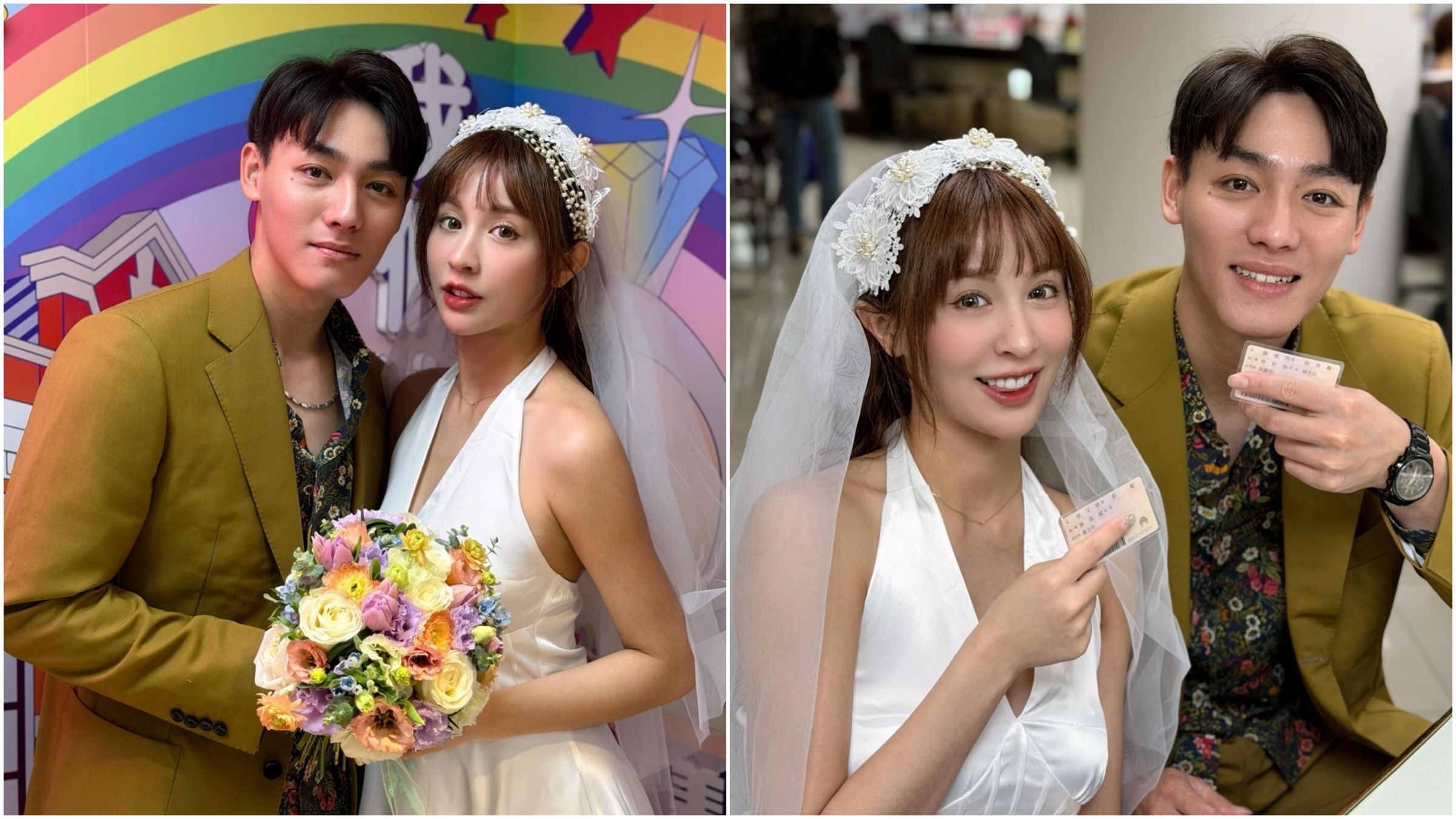 陳晨威婚戒套牢Julia，雙方火速登記。（翻攝Julia 林尹樂臉書）