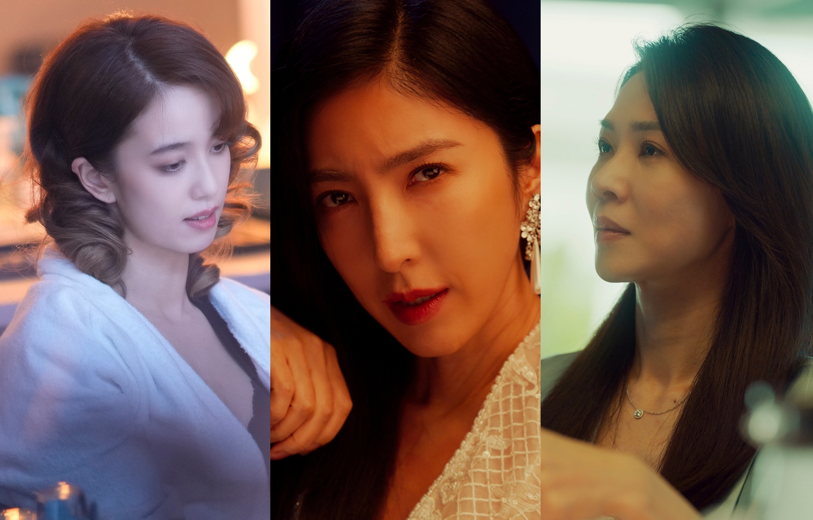 陳庭妮（左）、楊謹華（中）、謝盈萱（右）在主演影集《影后》中有精彩對手戲。（Netflix提供）