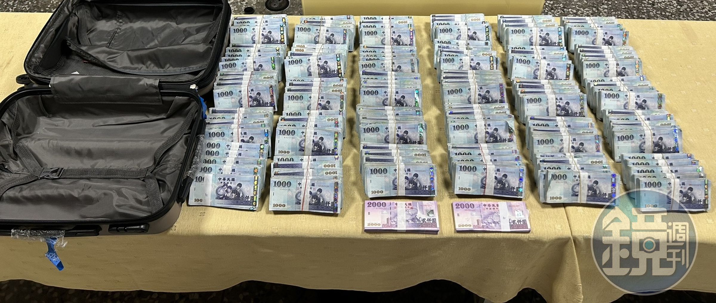 檢方拘提楊姓樁腳,扣得現金新臺幣1,526 萬餘元。(檢方提供)