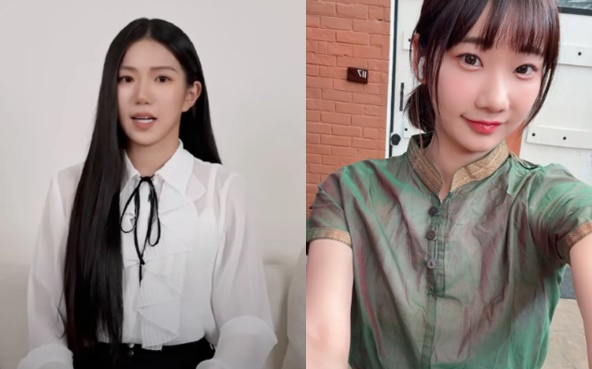 家寧（左）、愛莉莎莎（右）近日是熱門話題人物。（翻攝秘月期POPOO YouTube、愛莉莎莎IG）