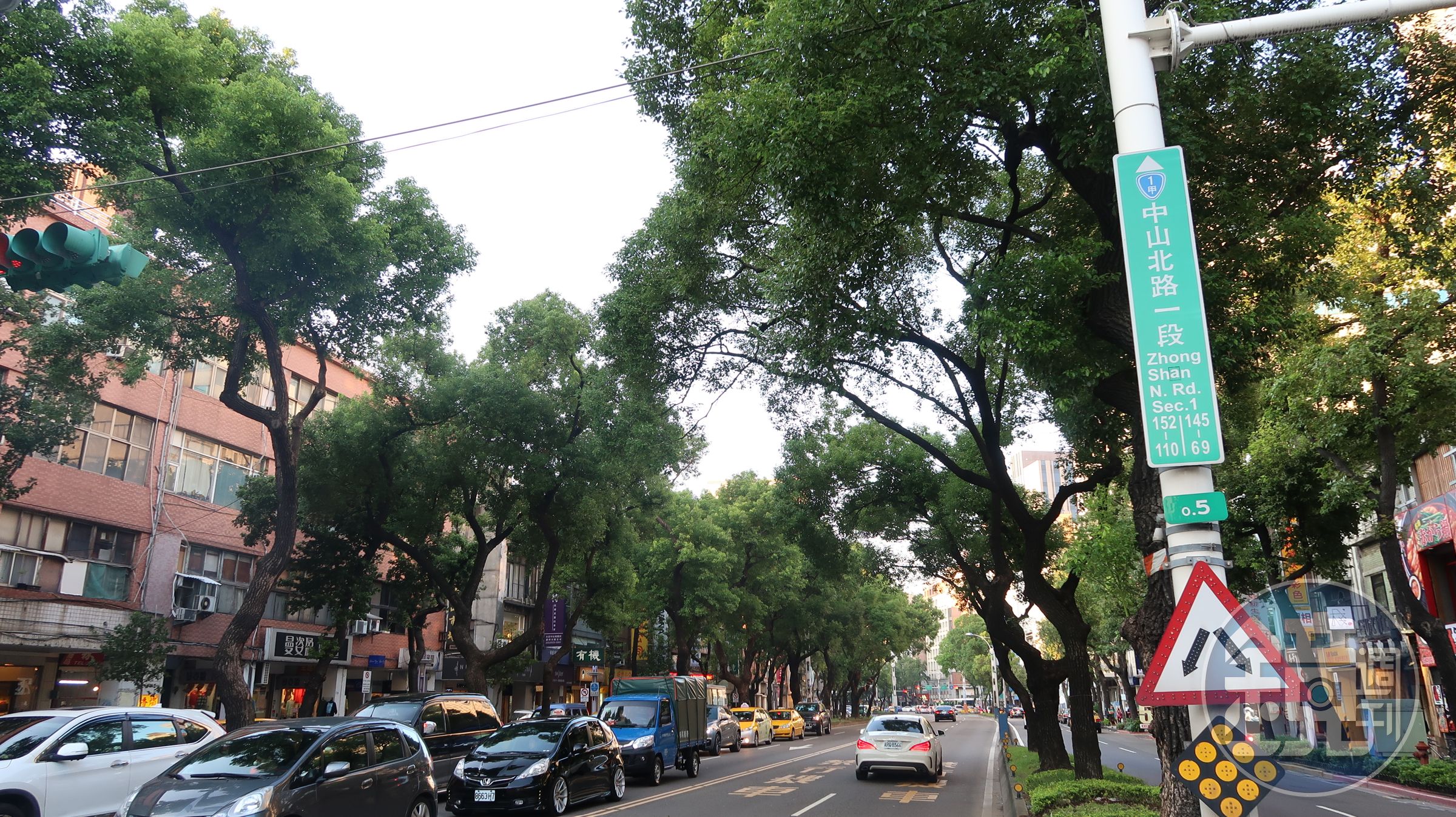 台北市中山北路沿線綠樹成蔭，是一條充滿歷史感的公路。