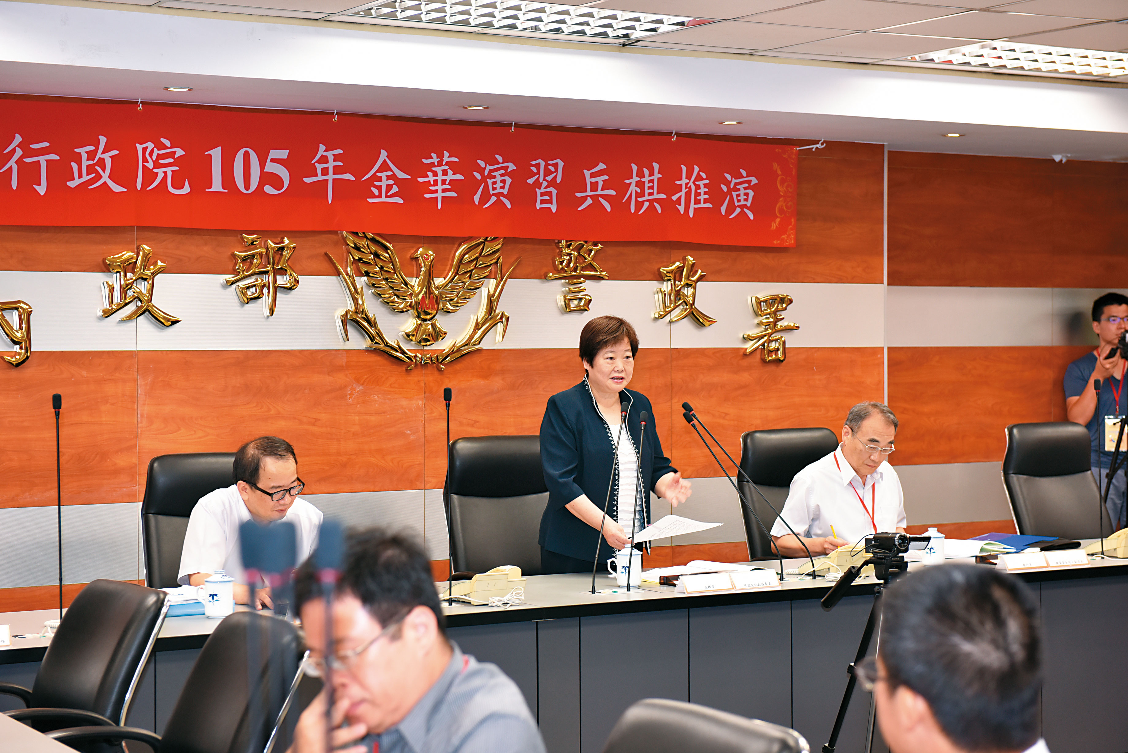 行政院今年舉行金華演習，首度以世大運反恐維安為兵棋推演狀況。（警政署提供）