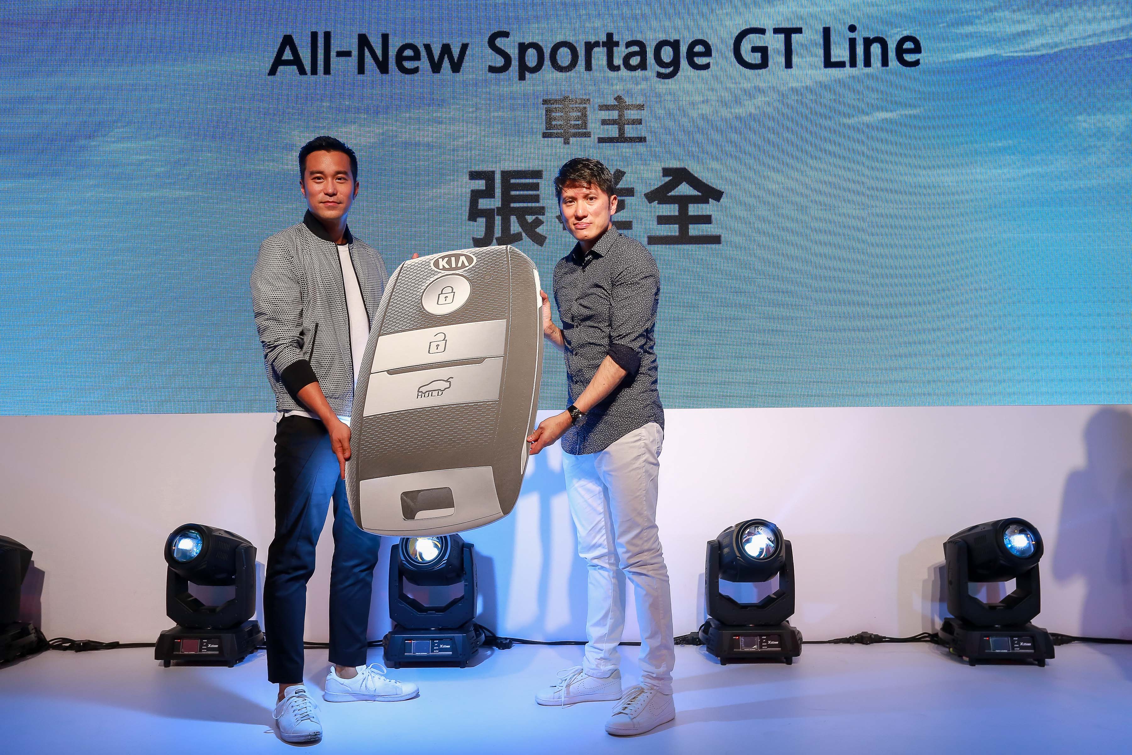 張孝全今天出席KIA All-New Sportage活動，瘦了9公斤的他，不再那麼小熊身形。（連勝提供）
