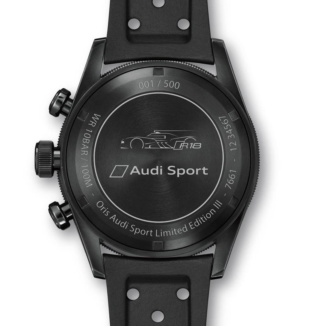後底蓋有Audi Sport的Logo字樣，限量500只。