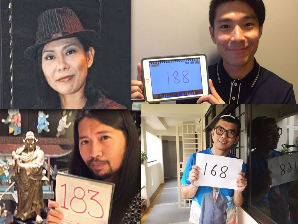 新加坡一些知名人士響應呼籲，把自己當年的PSLE成績公佈在臉書上。（左上：洪愛玲，藝人經紀公司總裁；右上：楊志龍，藝人；左下：陳俊良，律師；右下：陳子謙，知名導演。畫面取自臉書）